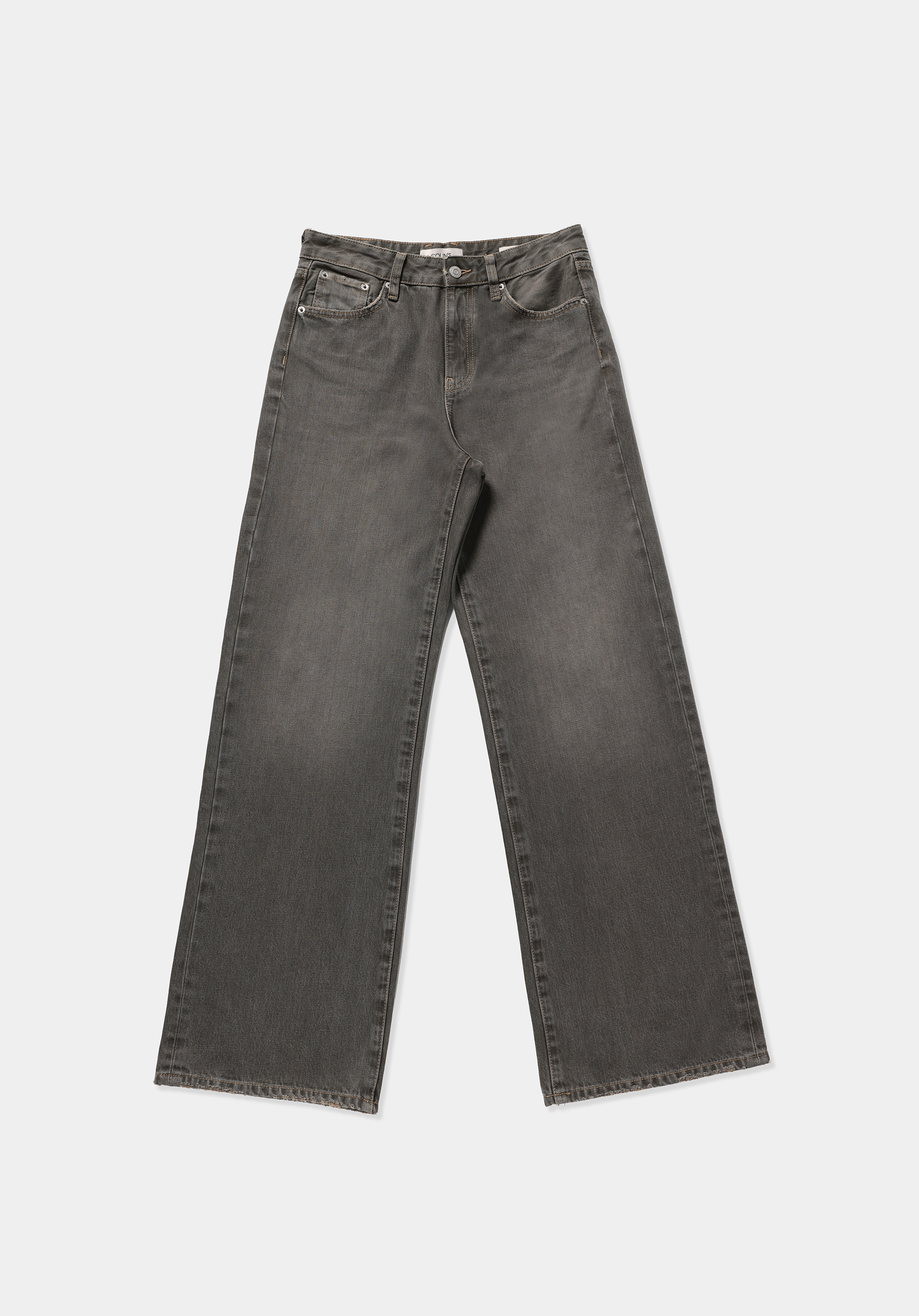 Wide Leg Fit   Kadın Over Dyed Denim Jean Pantolon
