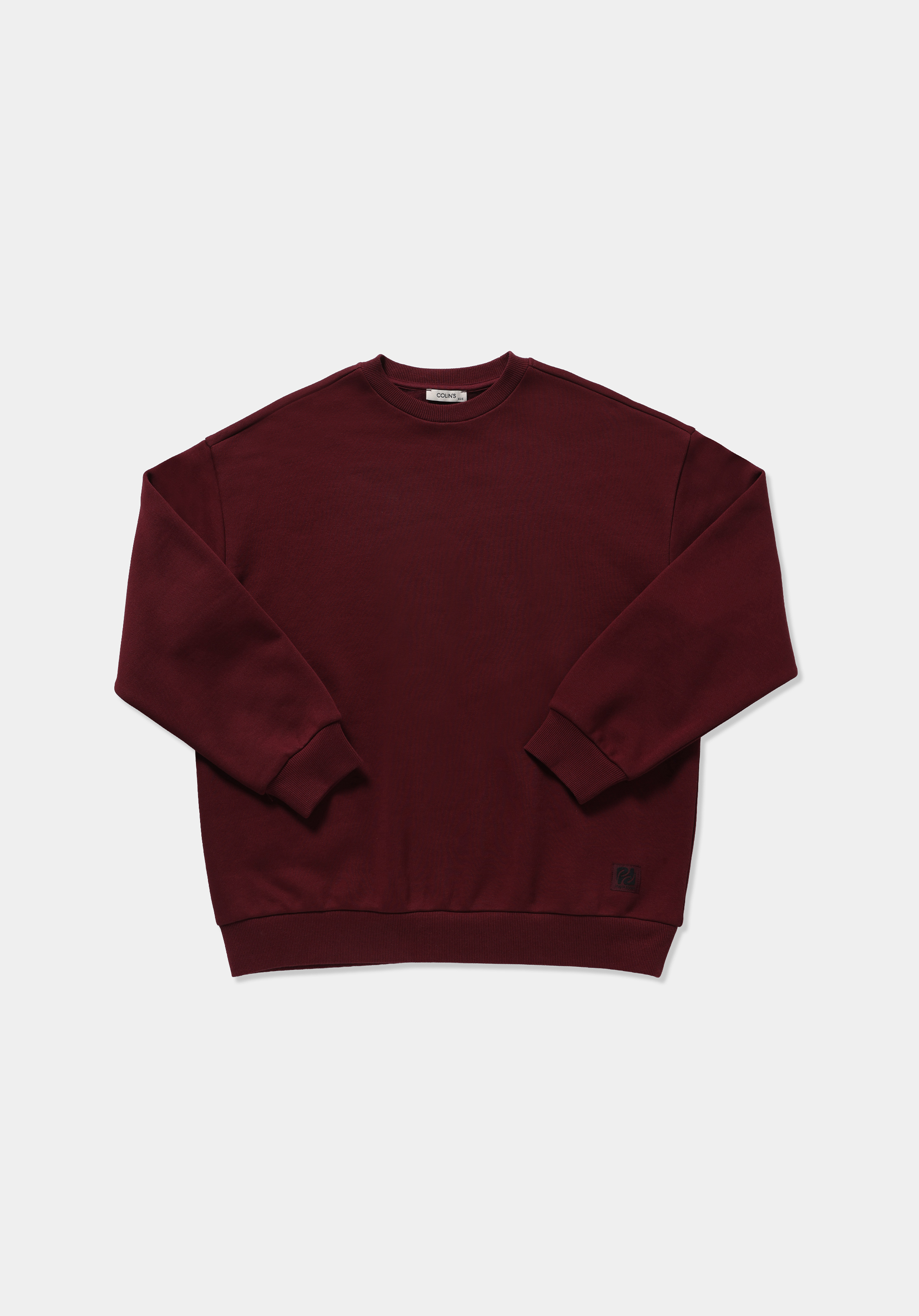 Relaxed Fit Yuvarlak Yaka Baskılı Kadın Bordo Sweatshirt