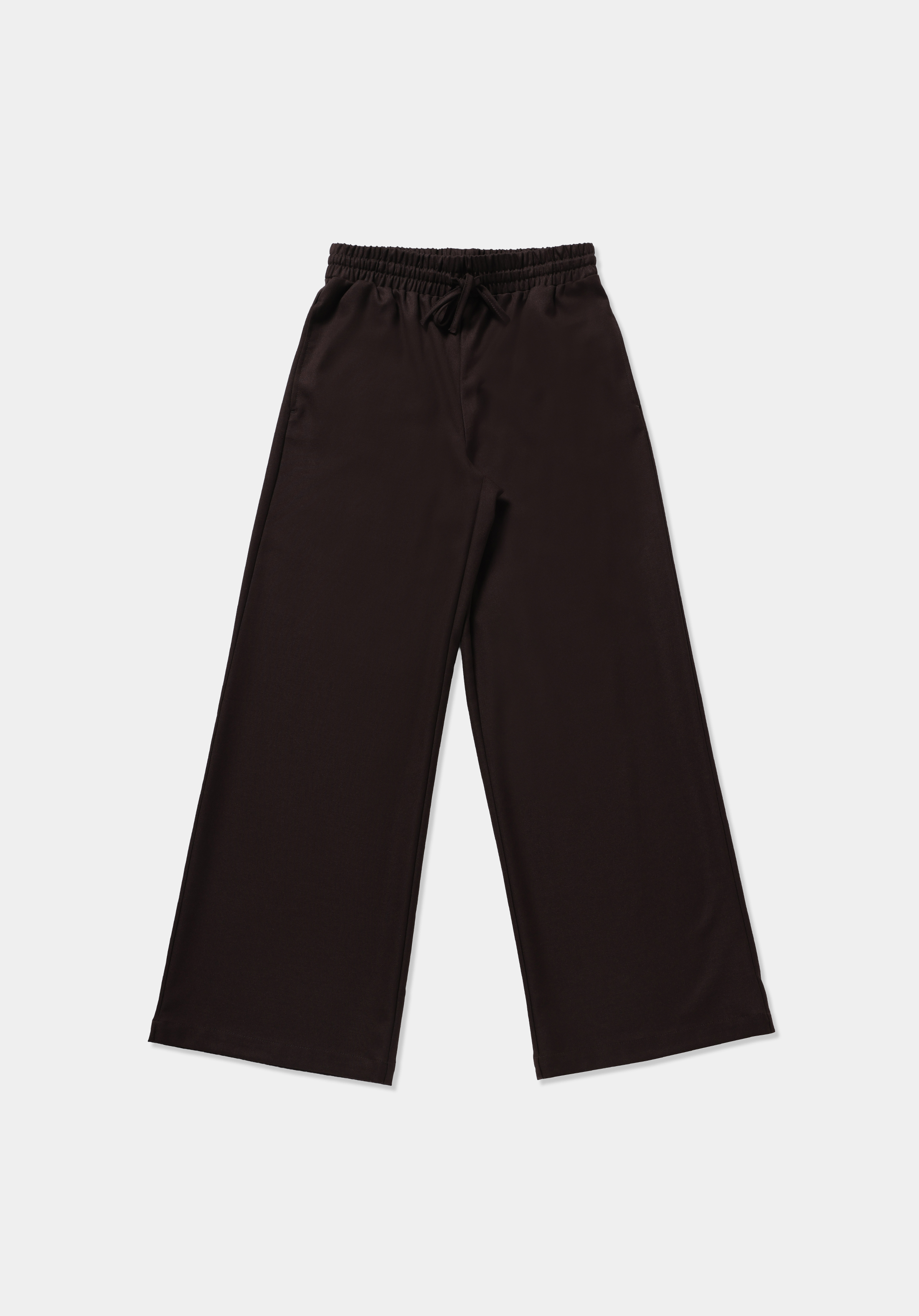 Regular Fit Yüksel Bel Geniş Paça Kadın Kahverengi  Pantolon