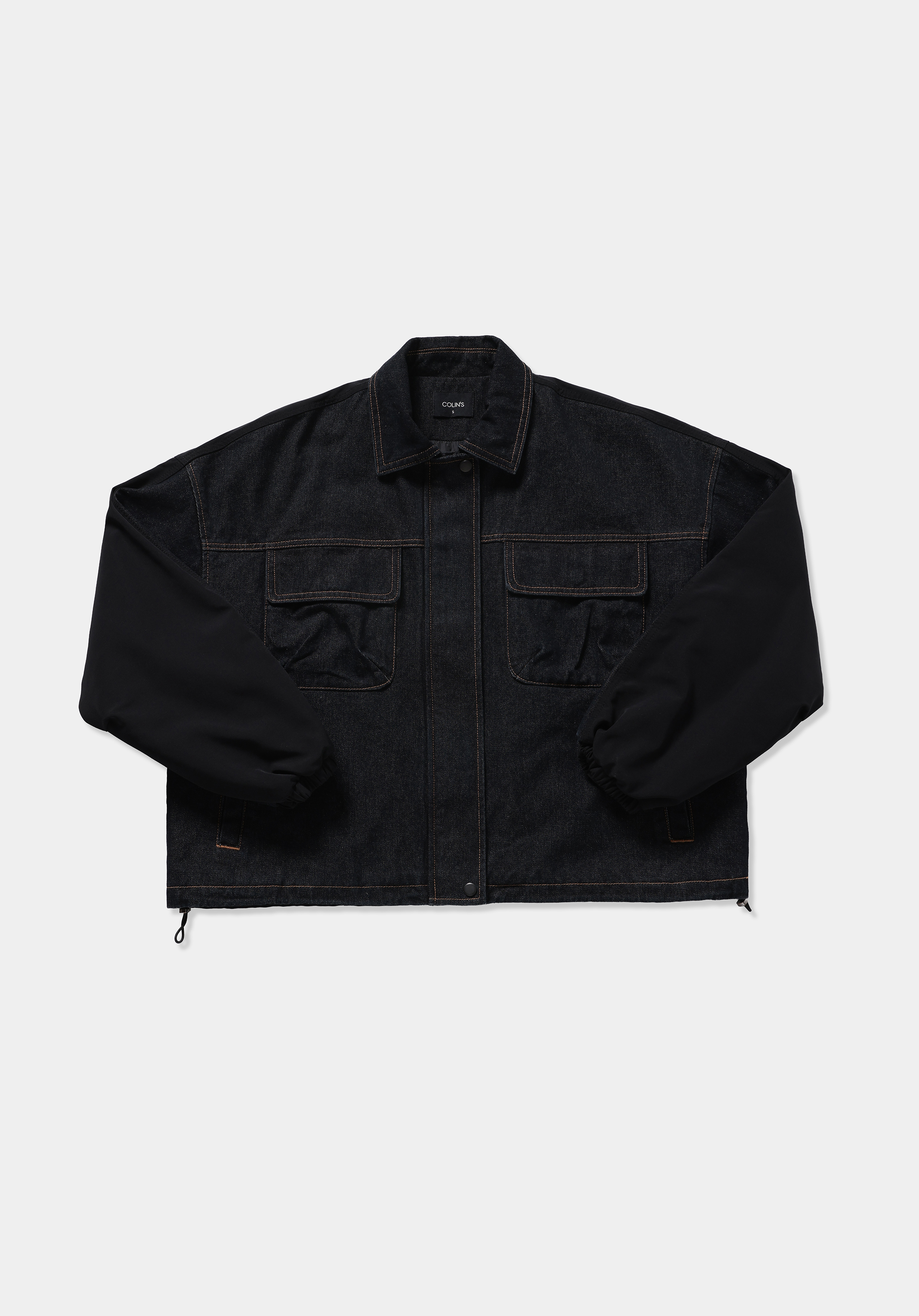 Oversize Fit Fermuarlı Astarlı  Kadın Dark İndigo Denim Ceket