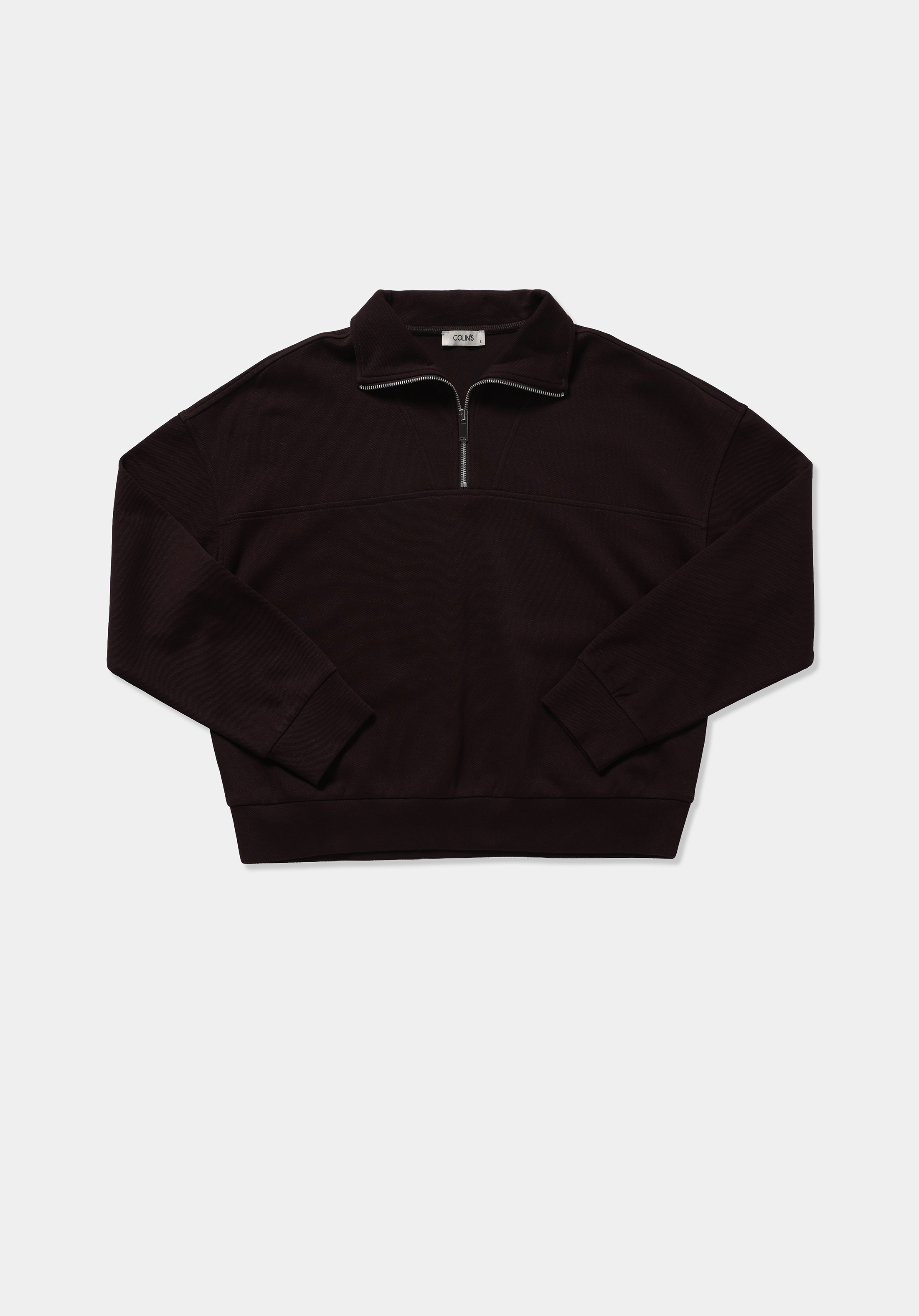 Regular Fit Fermuarlı Düz Kadın Mor Sweatshirt