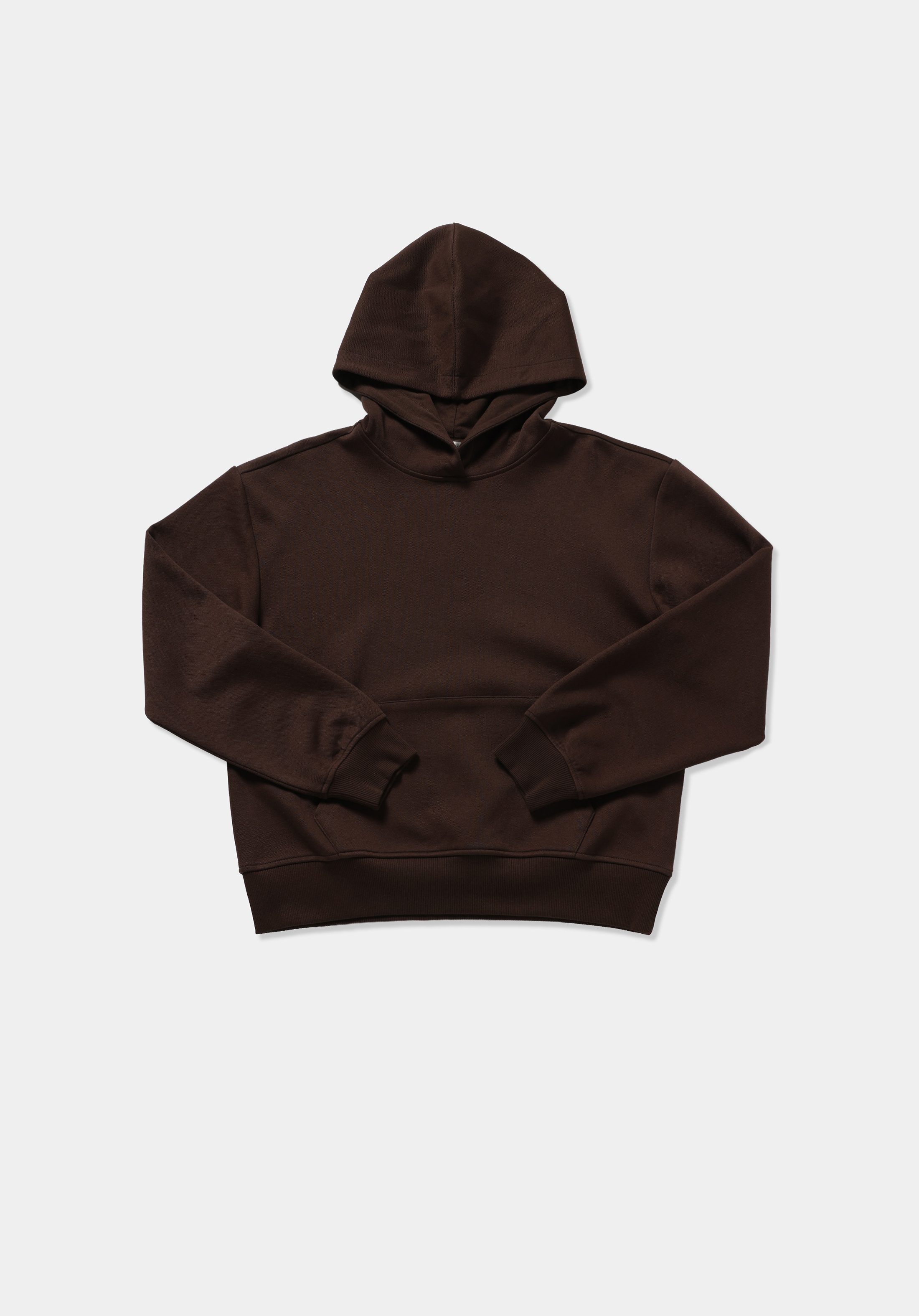 Regular Fit Kapüşonlu Düz Kadın Kahverengi Sweatshirt