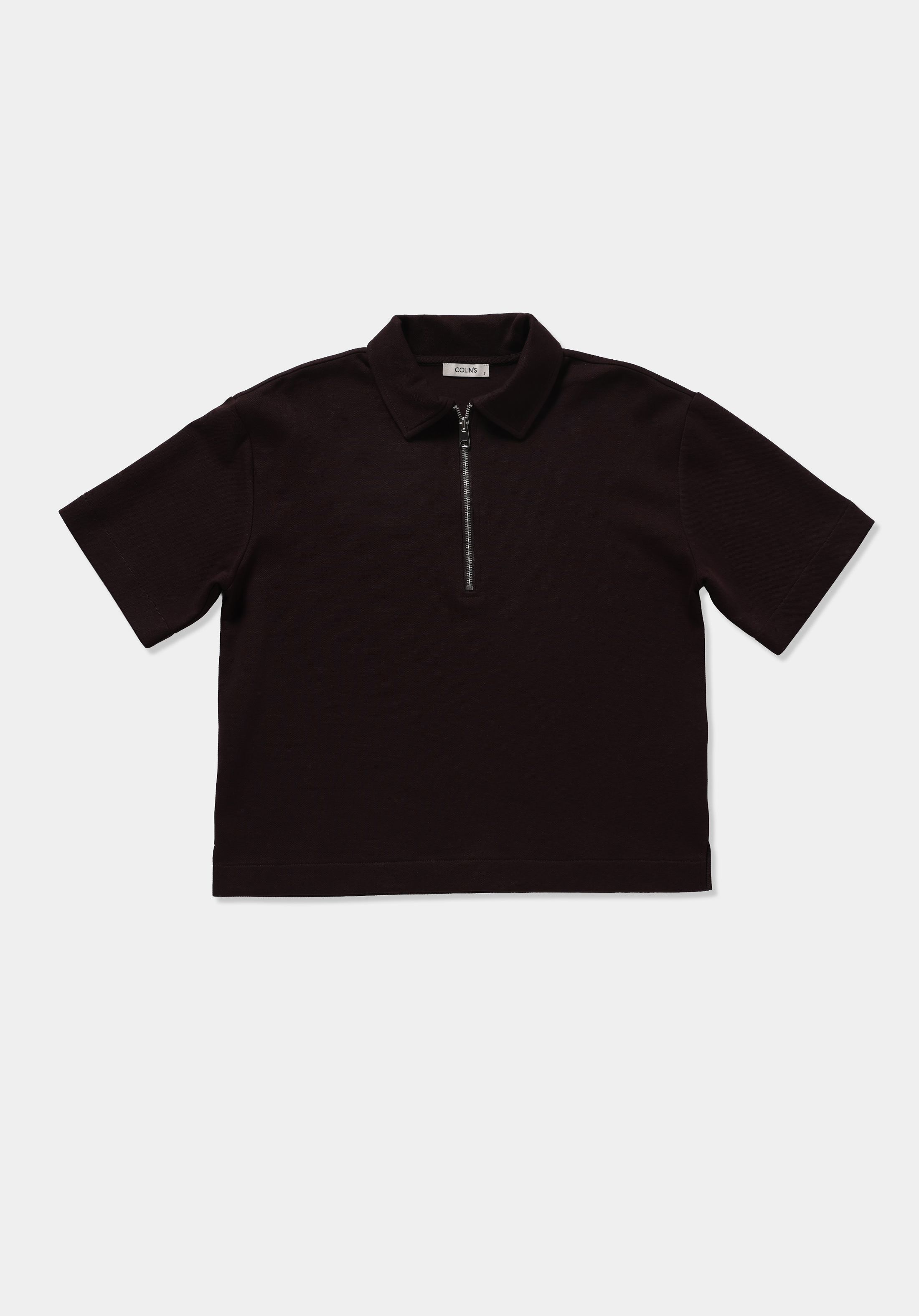 Regular Fit Polo Yaka Düz Kadın Mor Kısa Kol Tişört