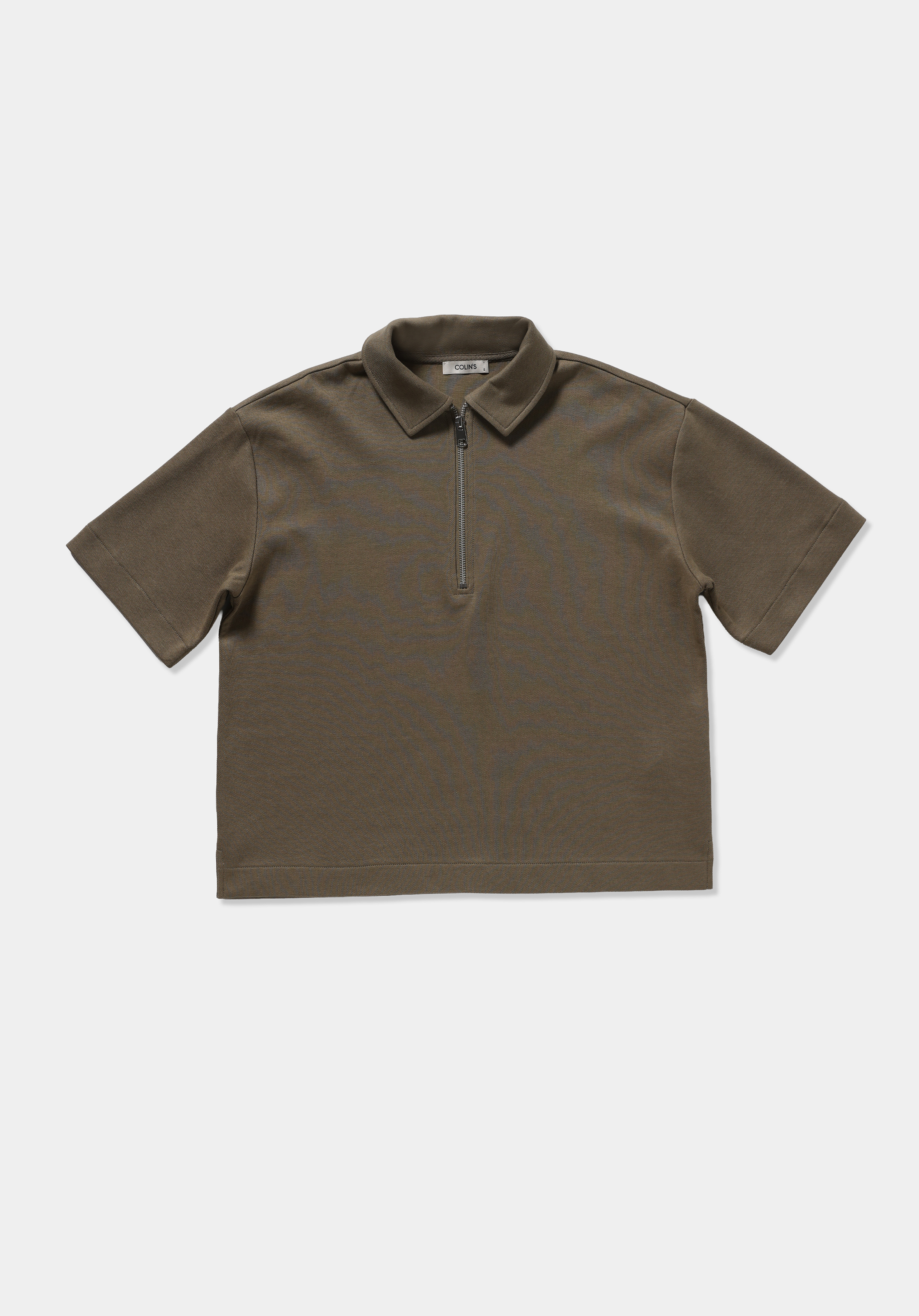 Regular Fit Polo Yaka Düz Kadın Yeşil Kısa Kol Tişört