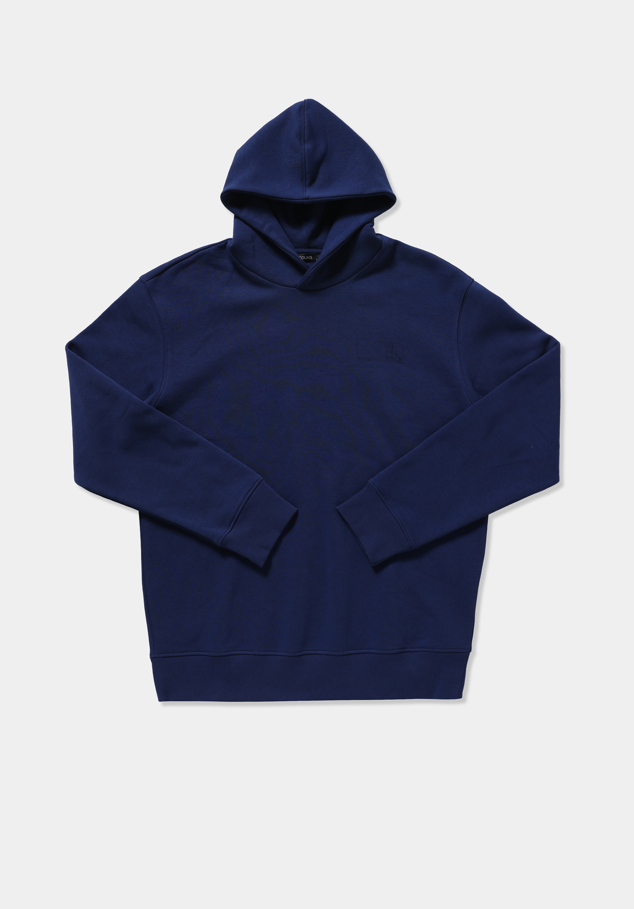 Relaxed Fit Kapüşonlu Düz Erkek Mavi Sweatshirt