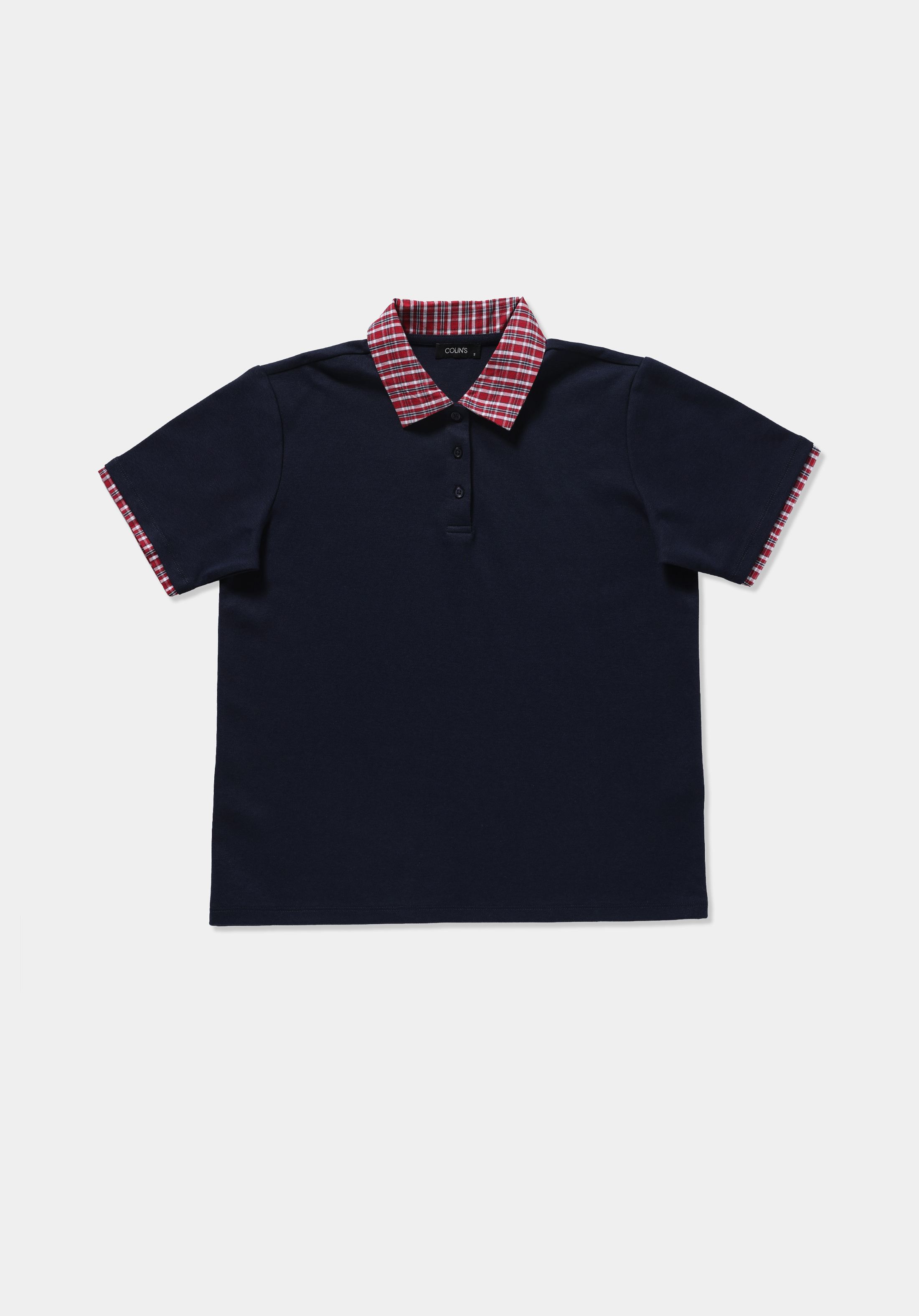 Regular Fit Shirt Neck Düz Kadın Lacivert Kısa Kol Tişört