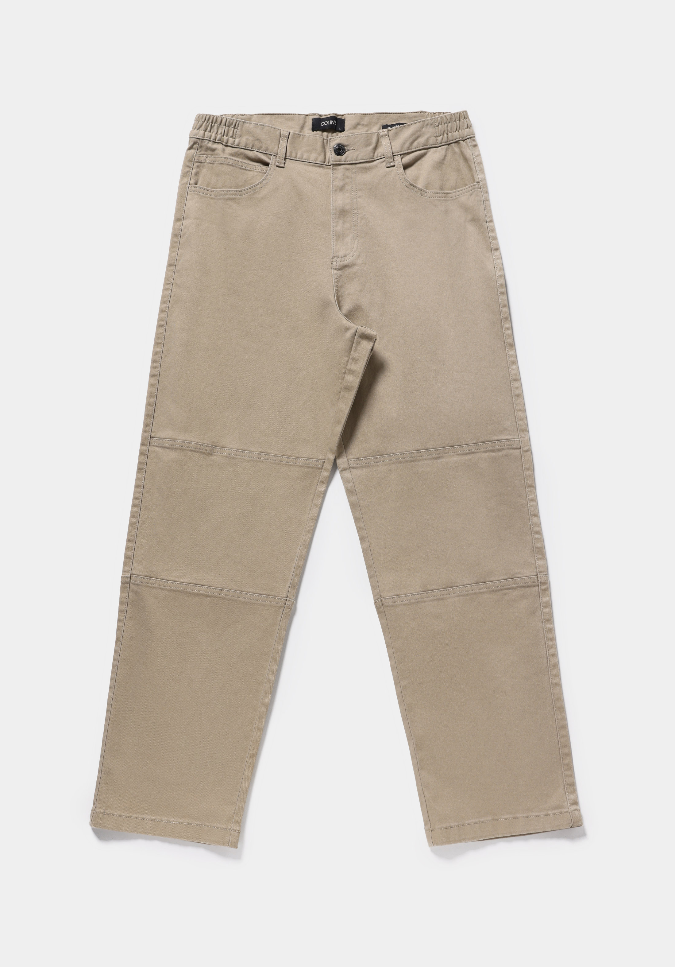 Relaxed Fit Orta Bel Geniş Paça Erkek Bej  Pantolon