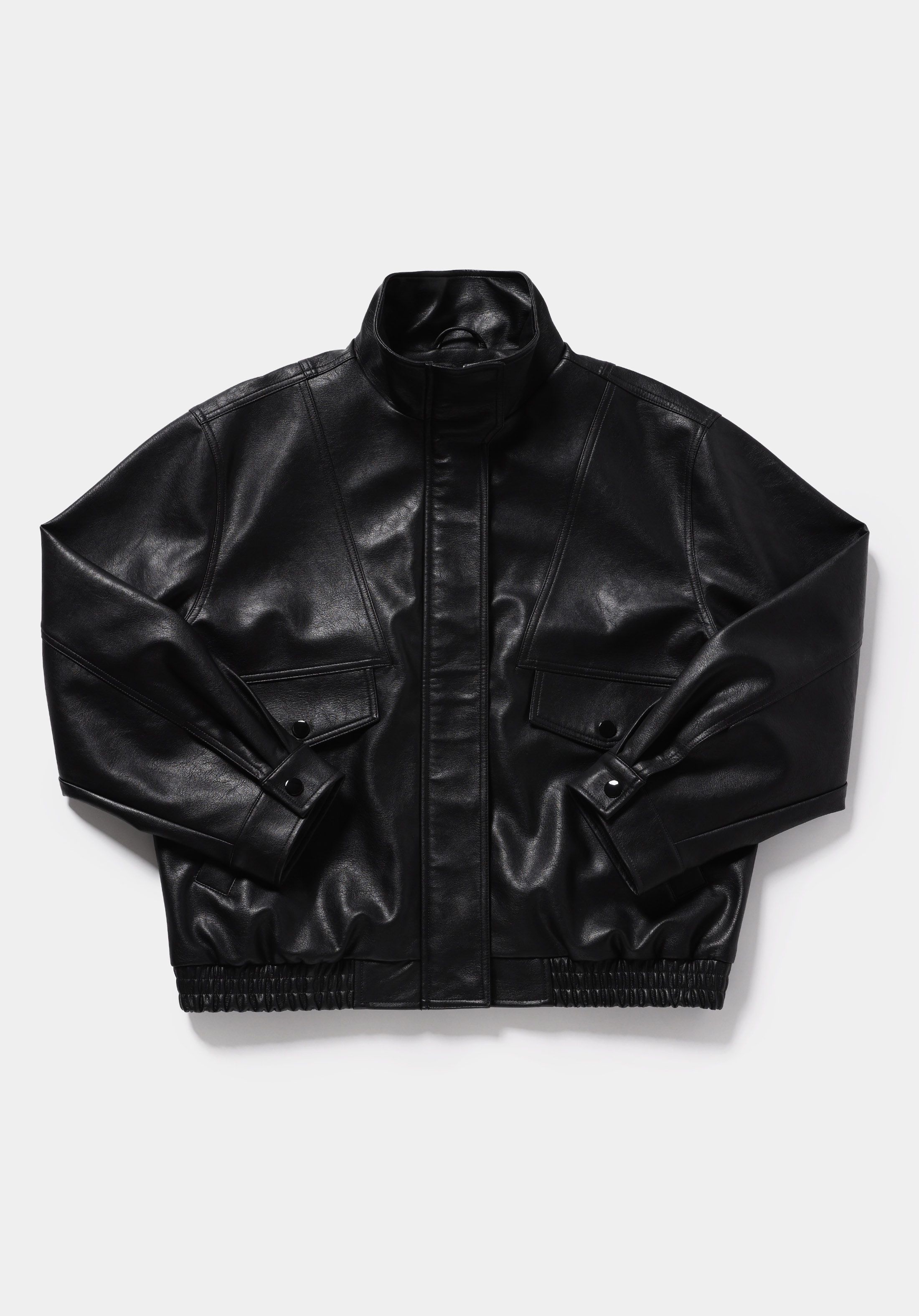 Regular Fit High Neck Fermuarlı Astarlı Kapamalı Kadın Siyah Mont Pu