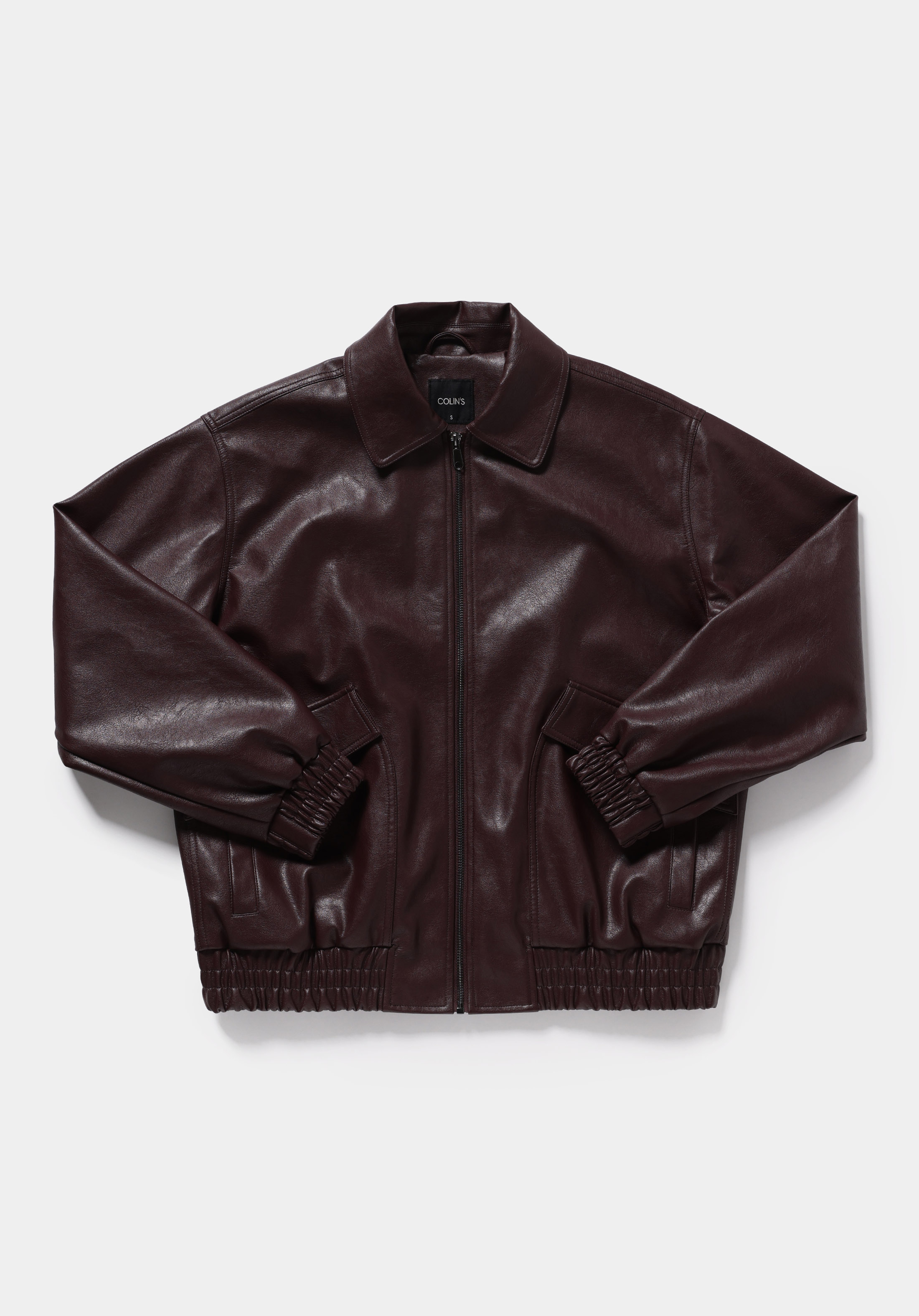 Regular Fit Shirt Neck Fermuarlı Astarlı Kaplamalı Kadın Bordo Mont Pu