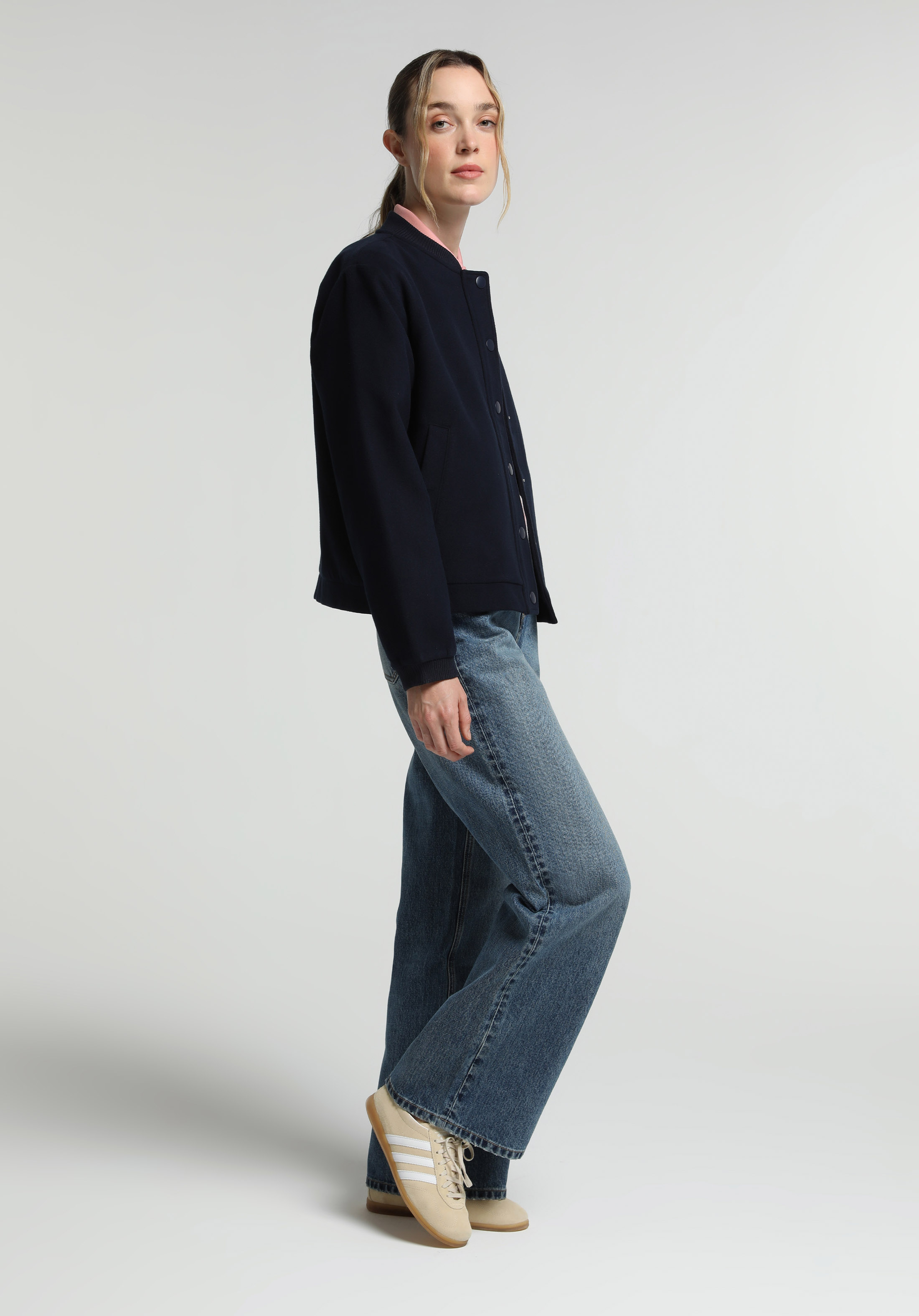 Wide Leg Fit Yüksel Bel Geniş Paça Kadın Mid İndigo Denim Jean Pantolon