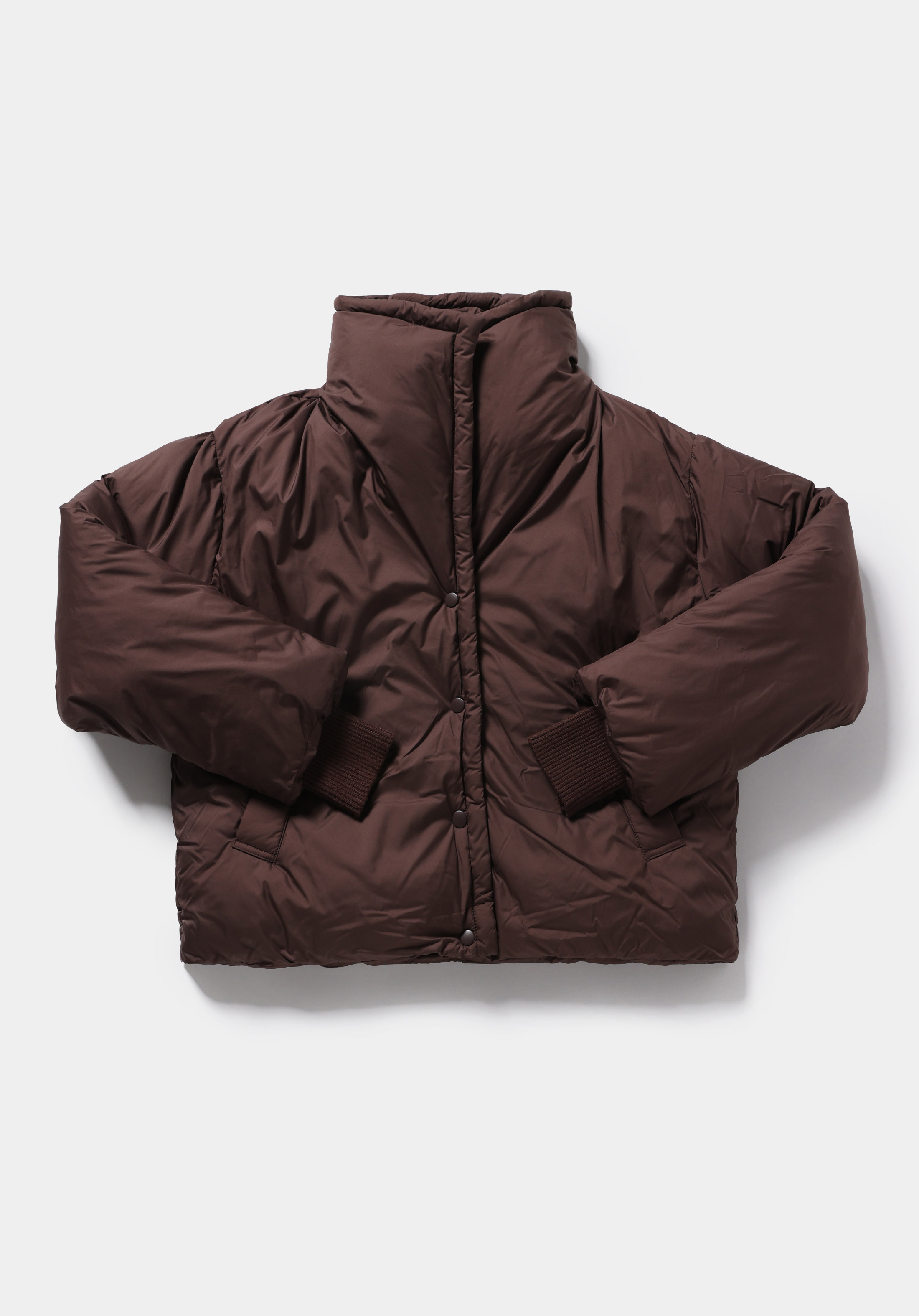 Regular Fit High Neck Fermuarlı Astarlı Suya Dayanıklı Kadın Kahverengi Mont