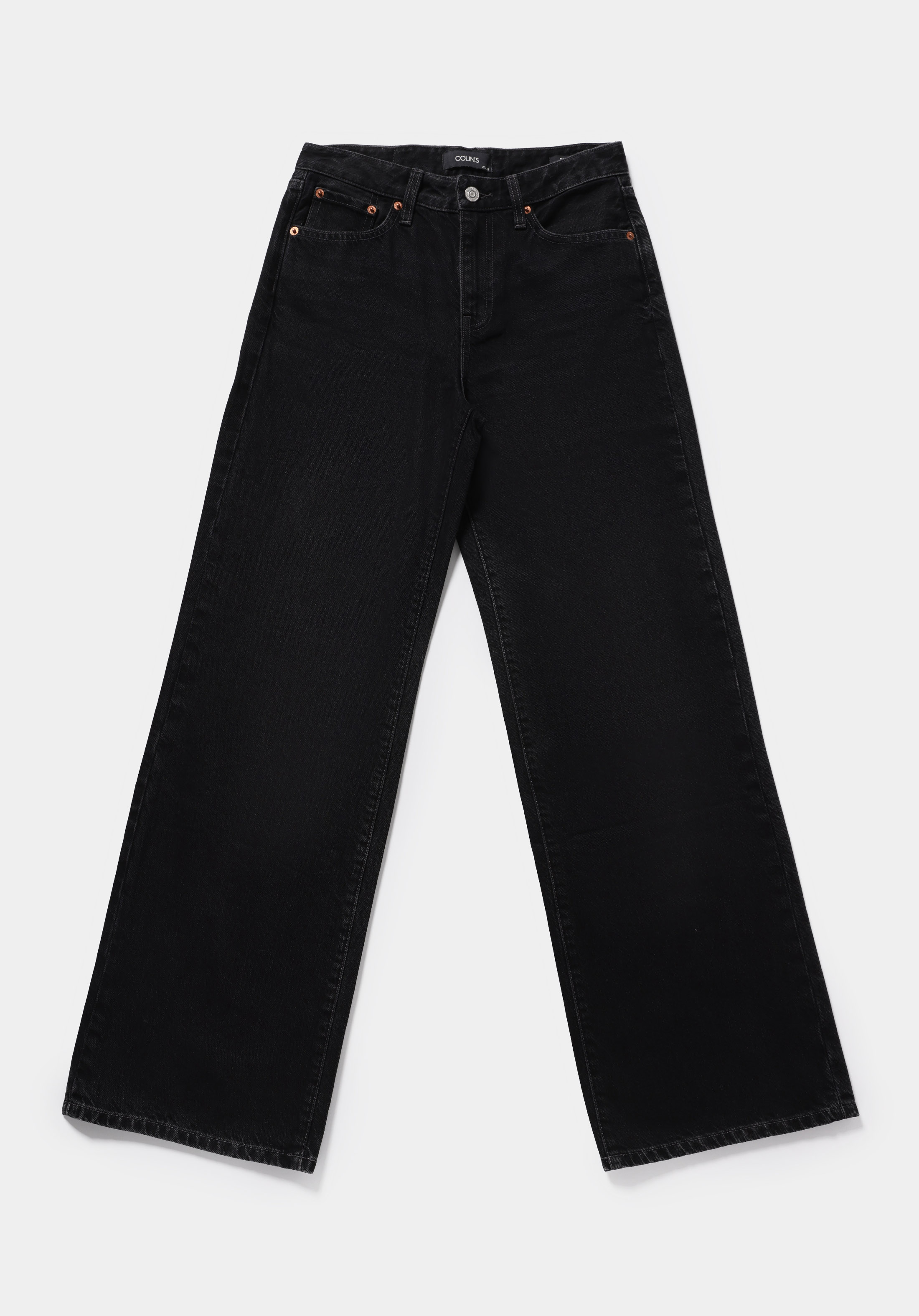 Wide Leg Fit   Kadın Black Black Denim Jean Pantolon