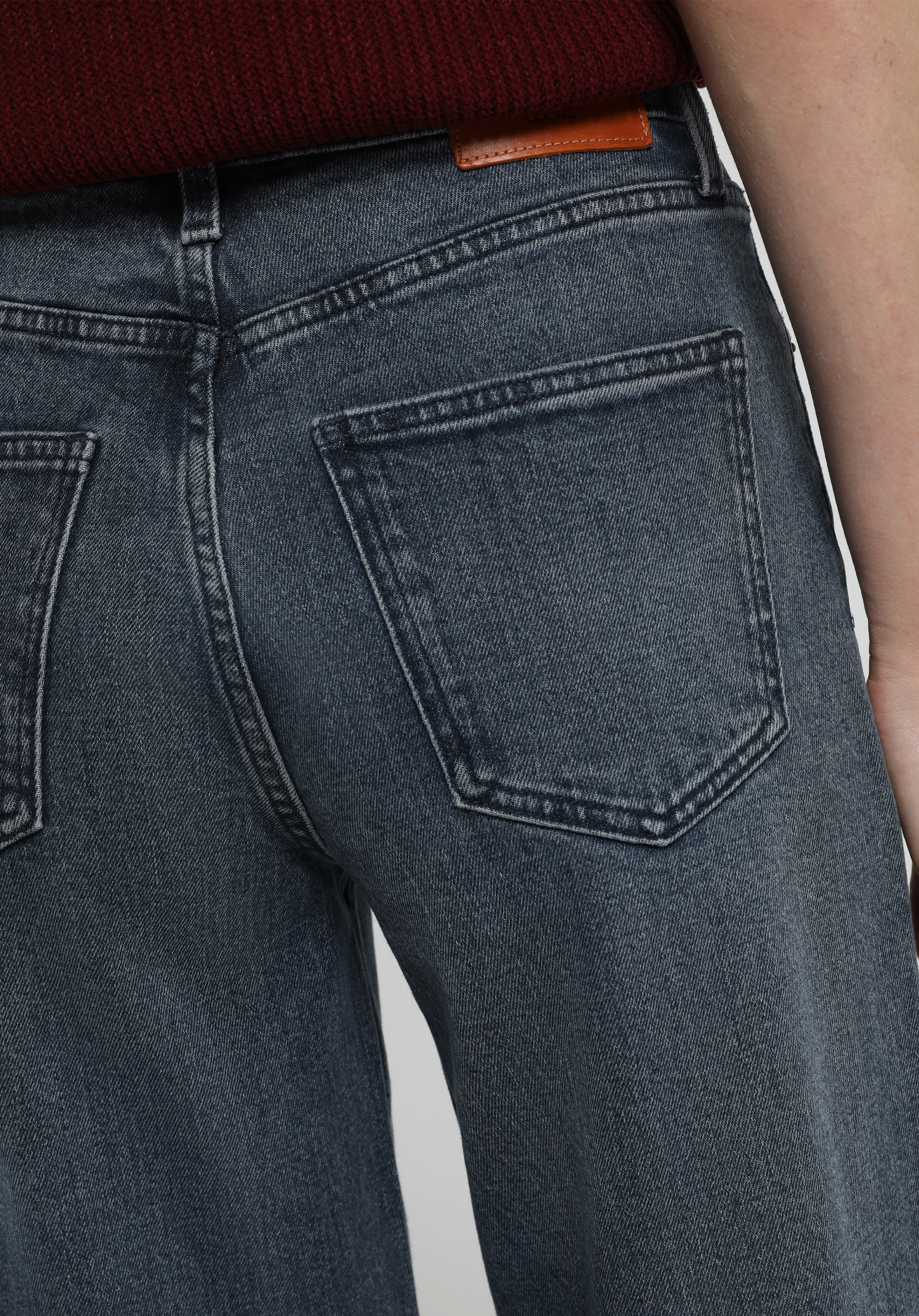 Wide Leg Fit   Kadın Blue Black Denim Jean Pantolon