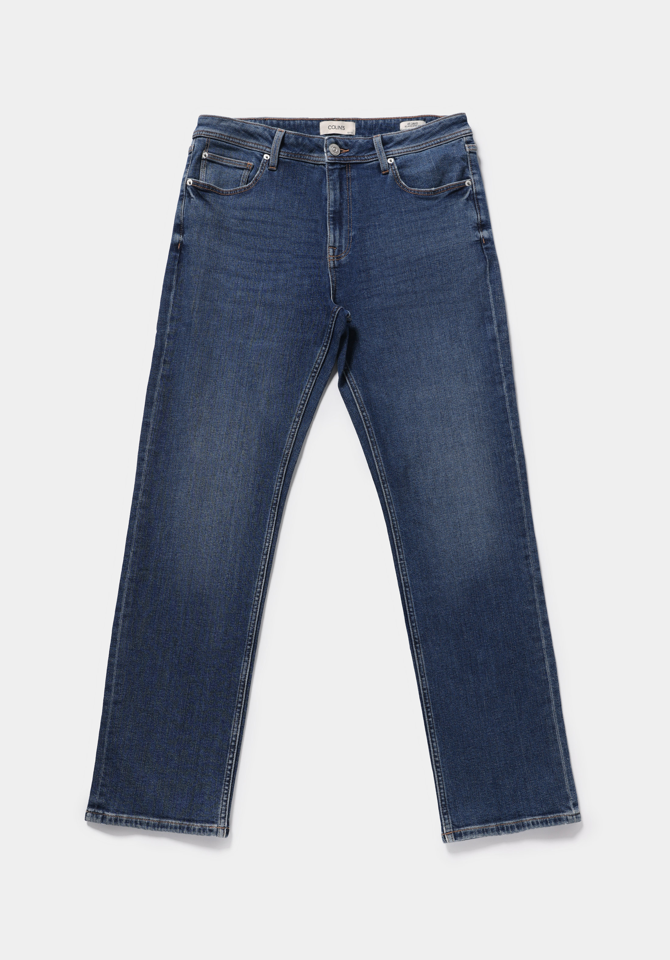 Relaxed Straight Fit   Erkek Dark İndigo Denim Jean Pantolon