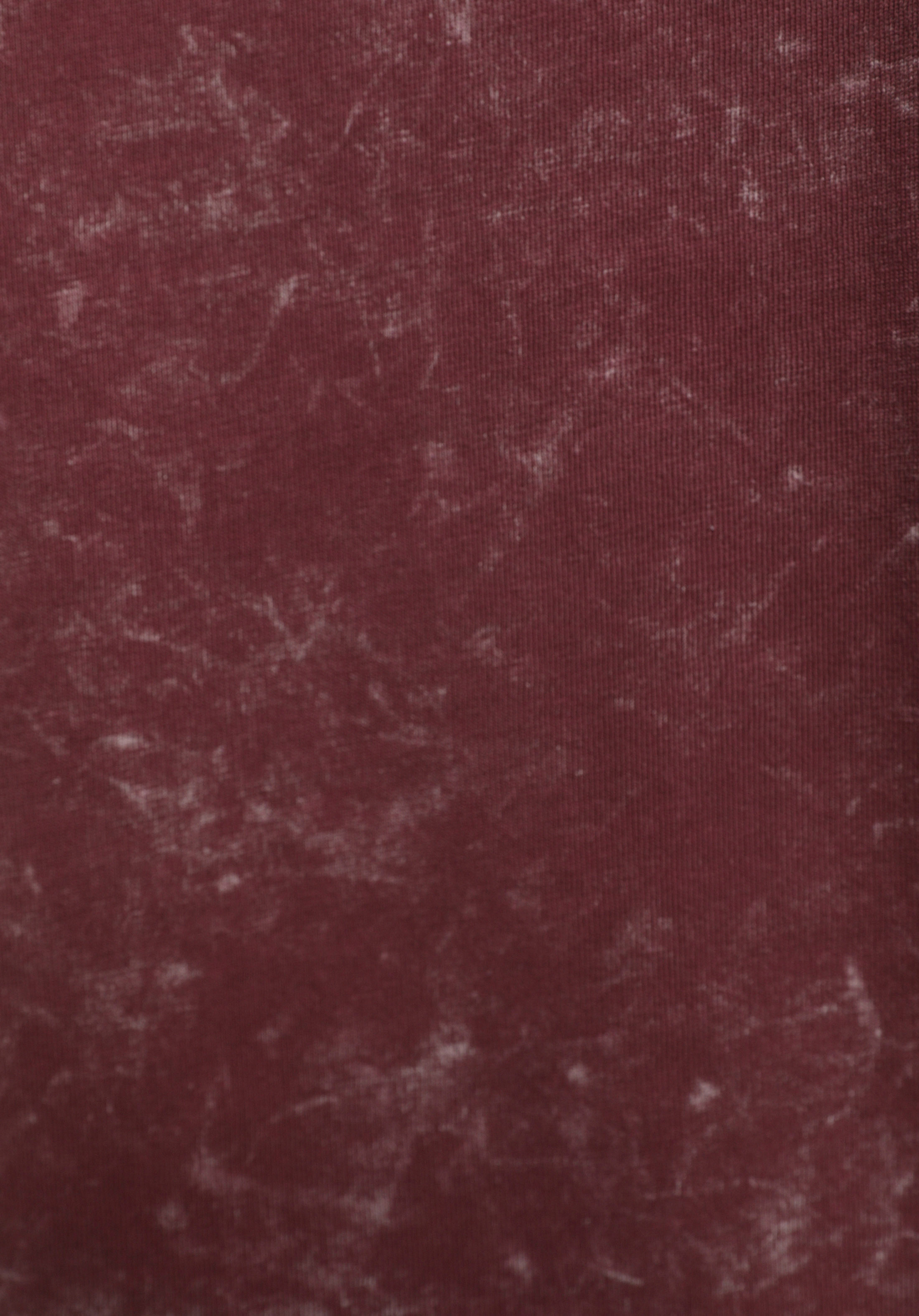 Slim Fit Yuvarlak Yaka Baskılı Kadın Bordo Kısa Kol Tişört