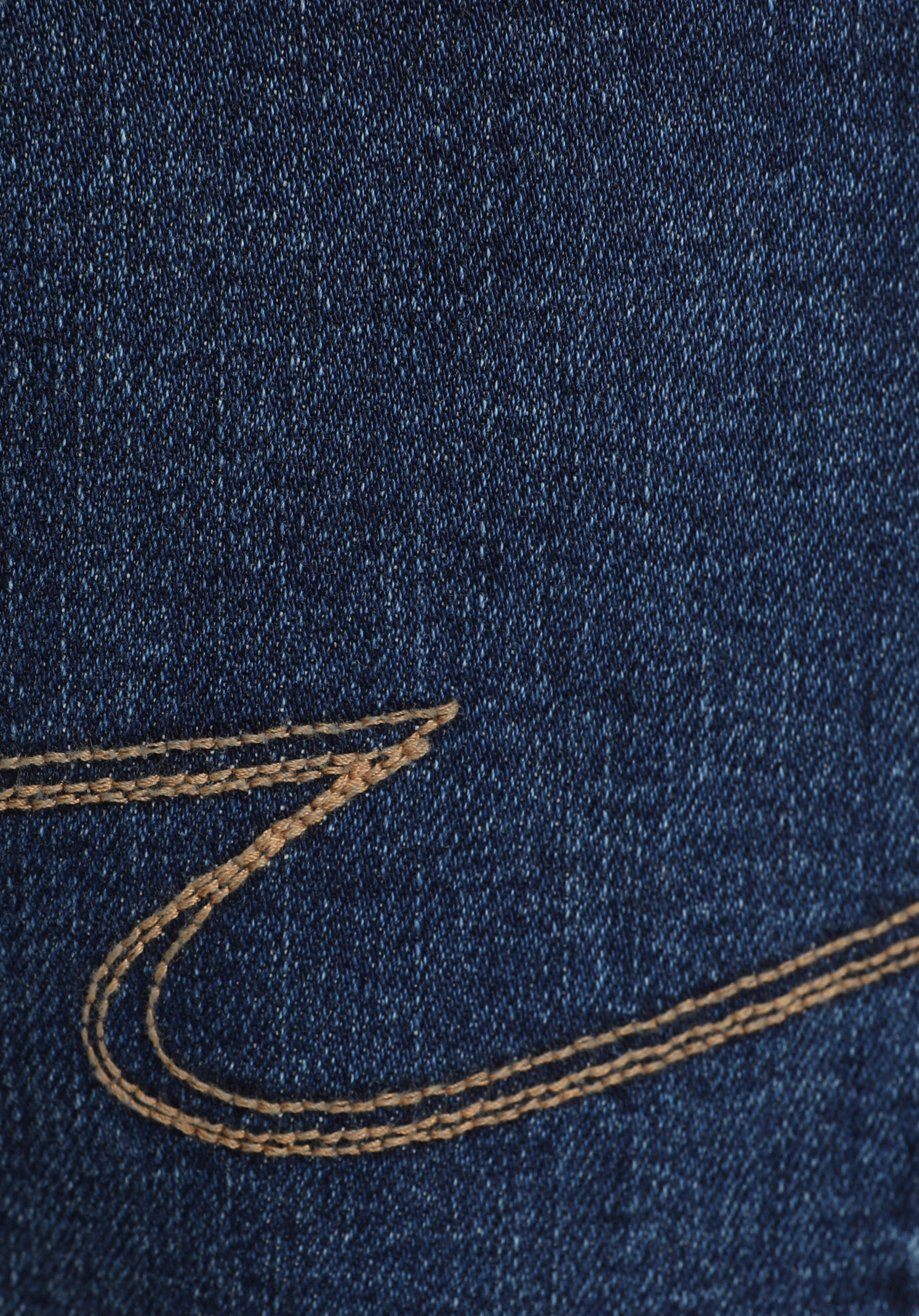 Straight Fit Orta Bel Düz Paça Erkek Dark İndigo Denim Jean Pantolon