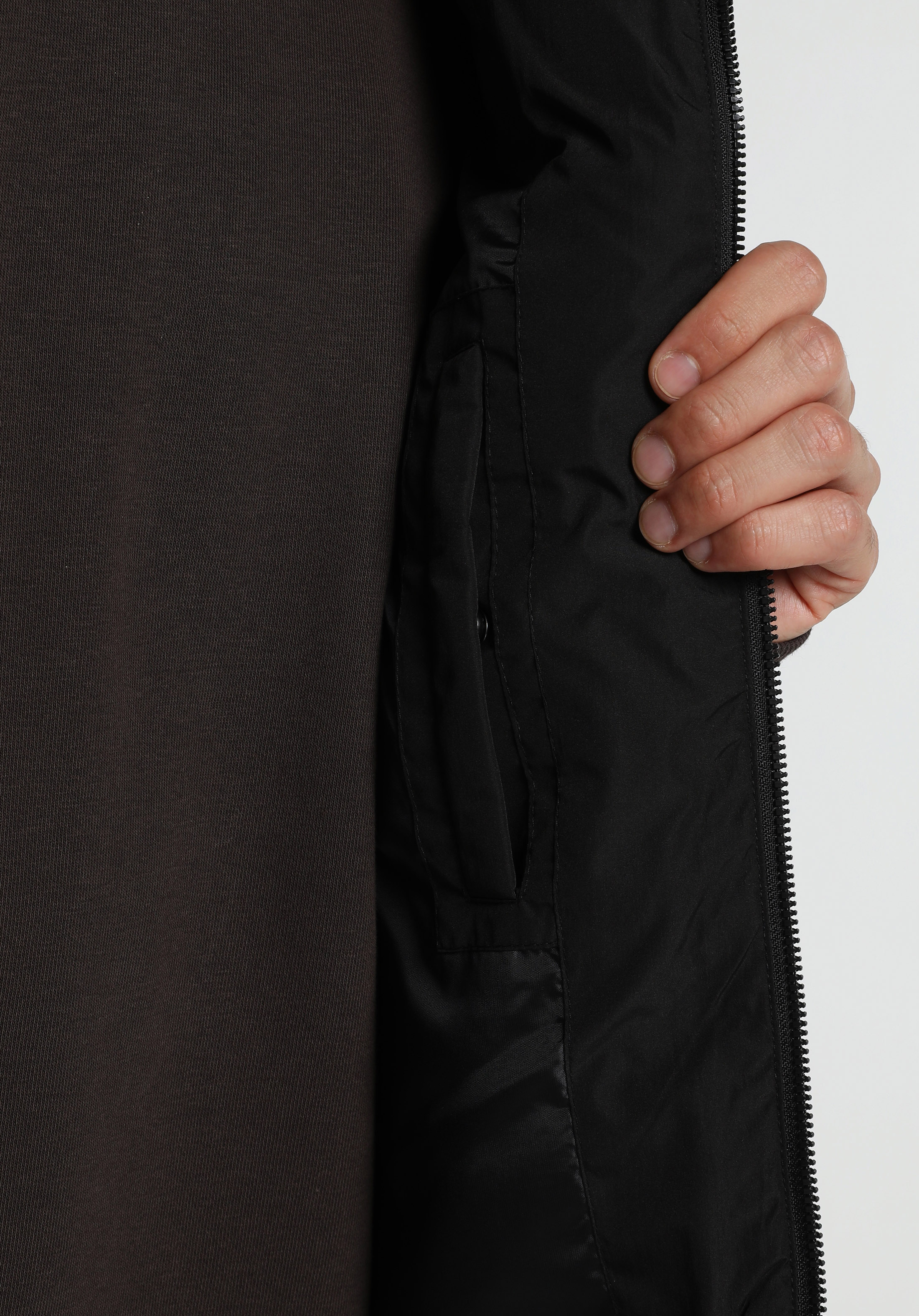 Regular Fit Kapüşonlu Fermuarlı Astarlı  Erkek Siyah Yelek