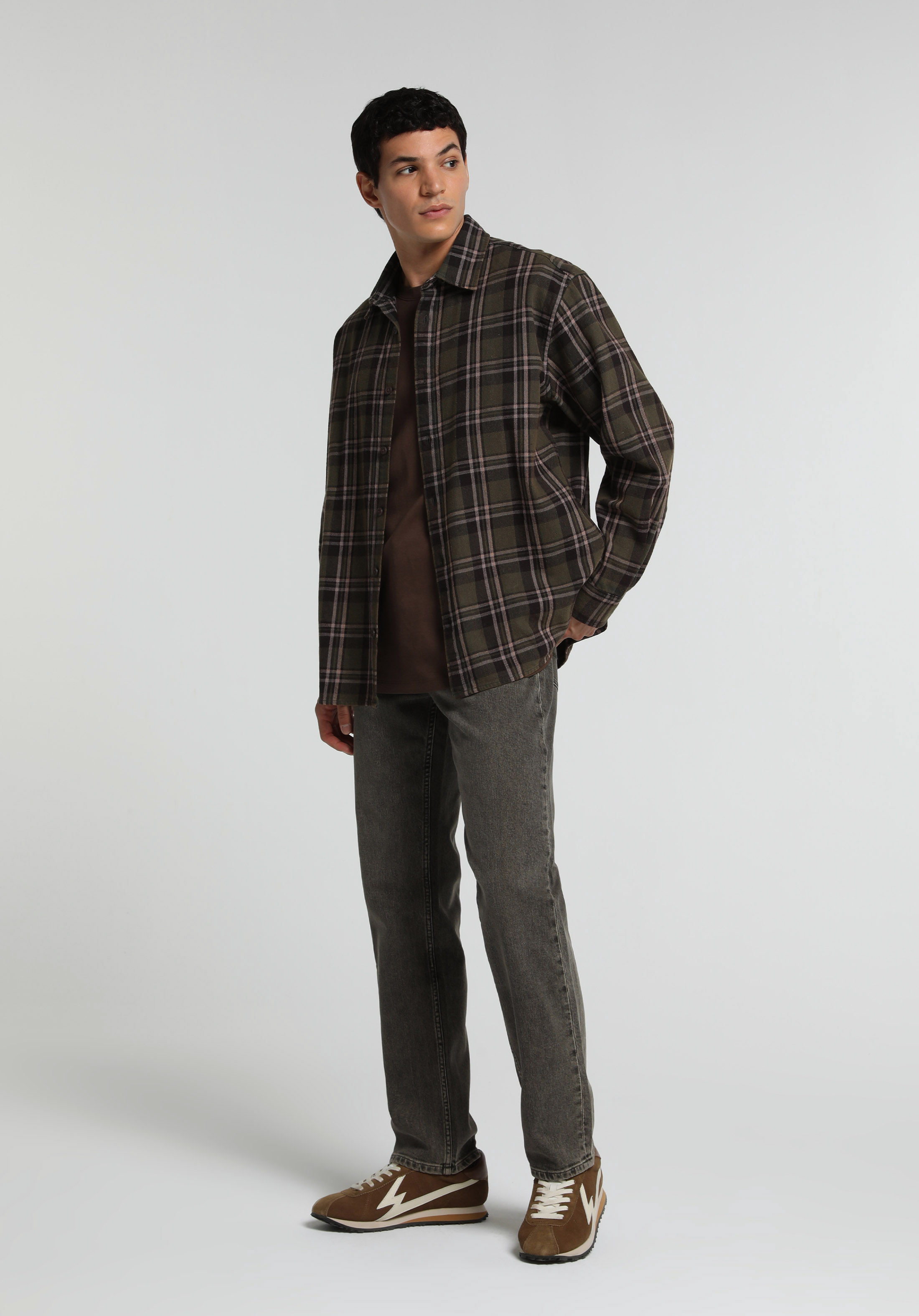 Relaxed Straight Fit   Erkek Over Dyed Denim Jean Pantolon