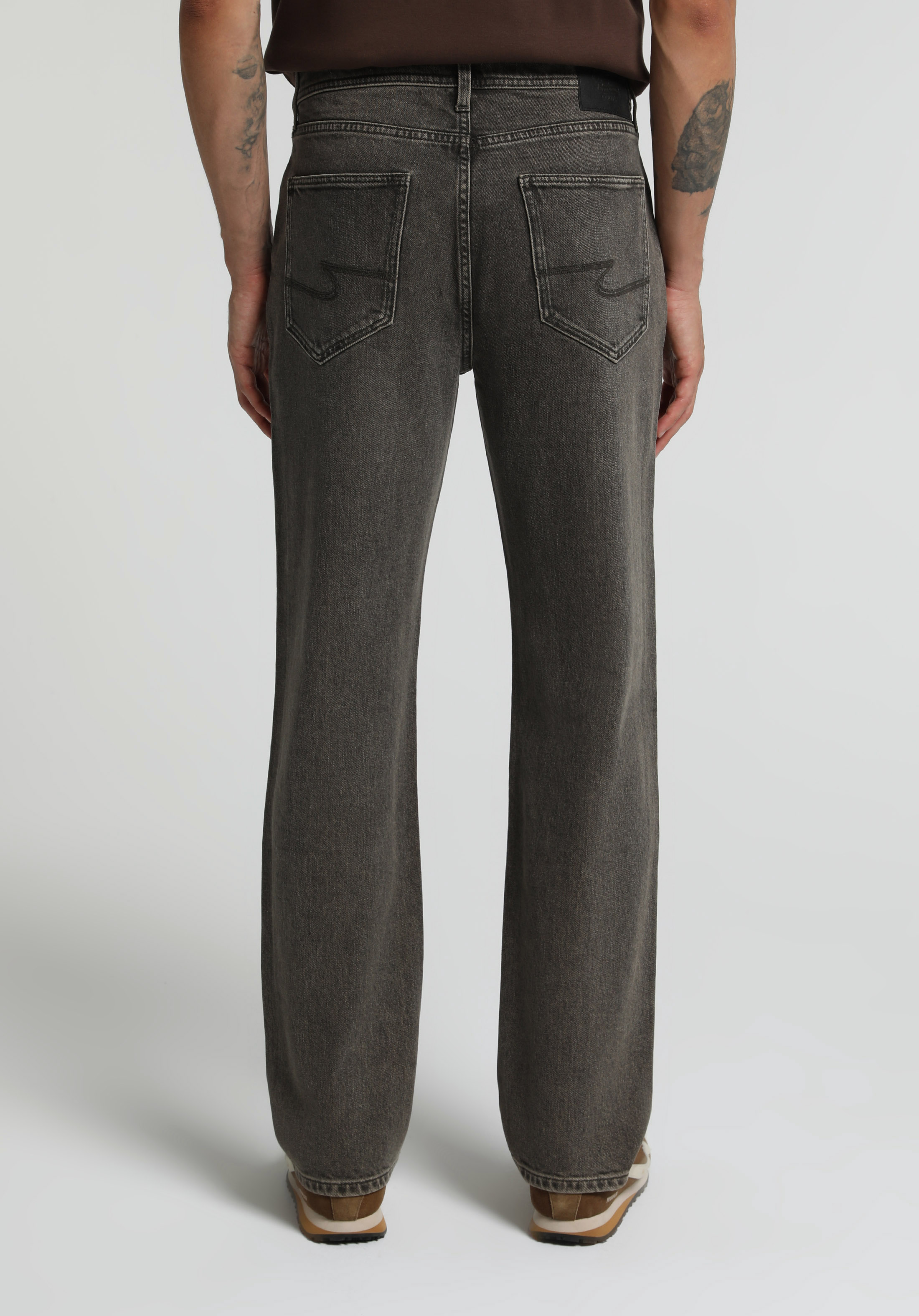 Relaxed Straight Fit   Erkek Over Dyed Denim Jean Pantolon
