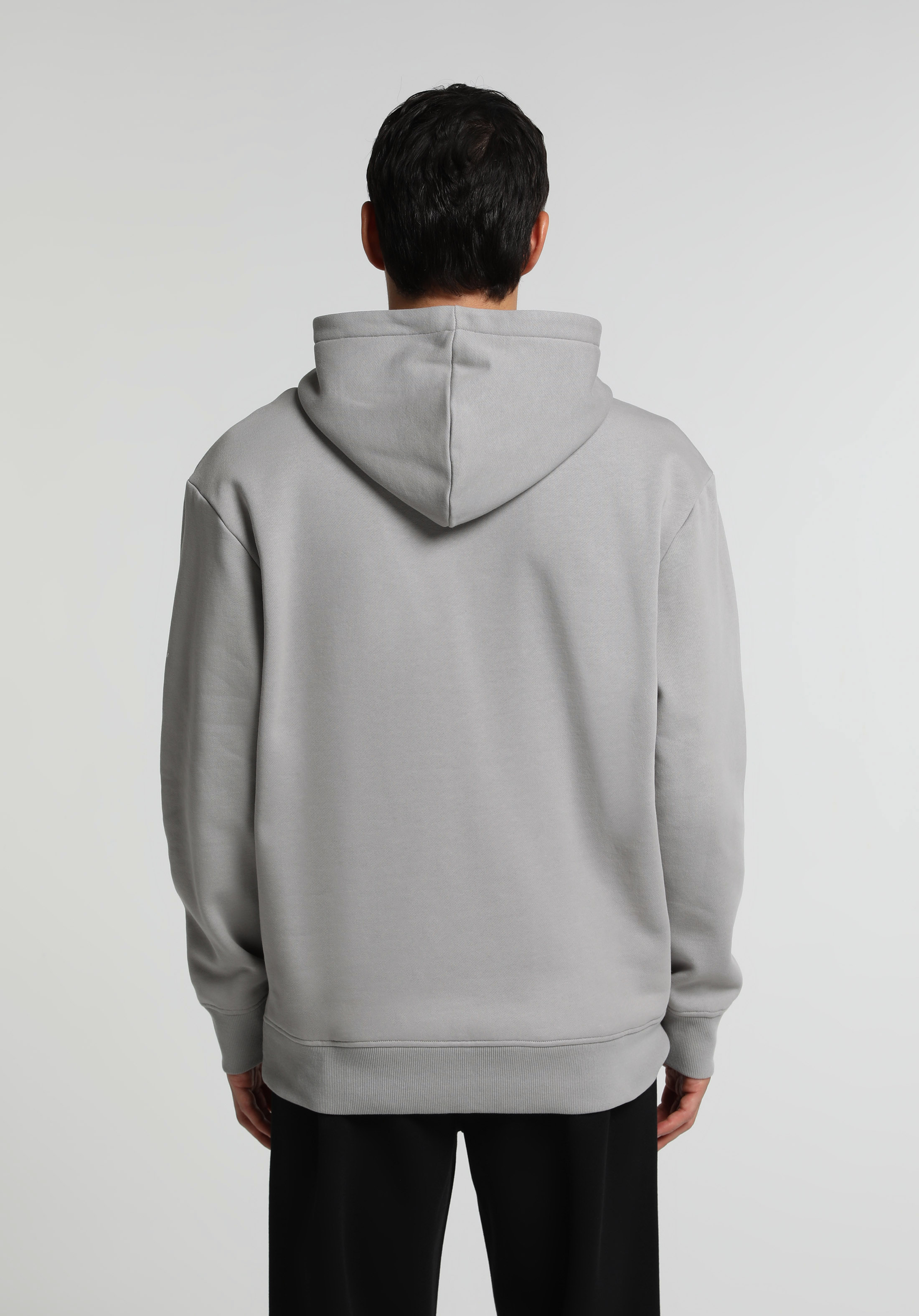 Relaxed Fit Kapüşonlu Düz Erkek Gri Sweatshirt