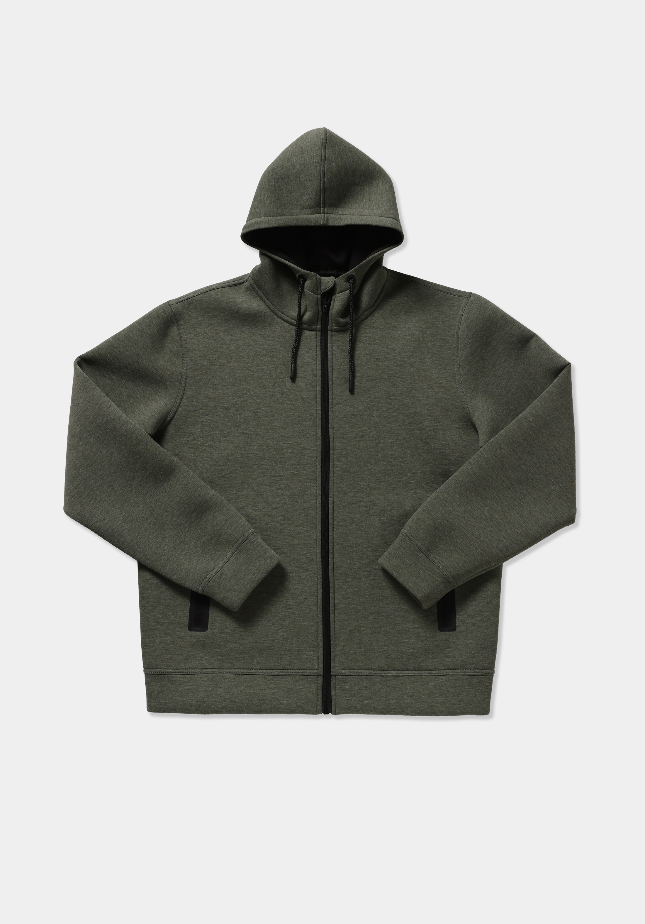 Regular Fit Kapüşonlu Düz Erkek Yeşil Sweatshirt