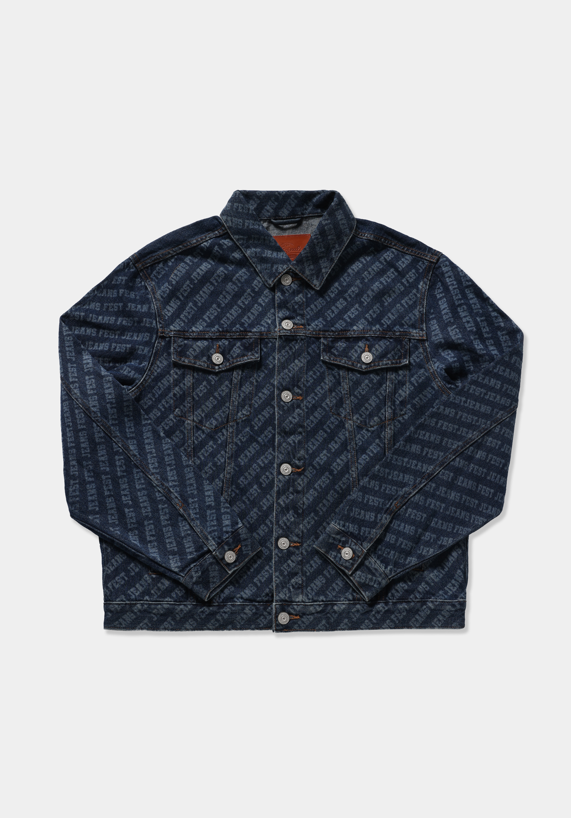 Oversize Fit Düğmeli Astarsız  Erkek Mid İndigo Denim Ceket