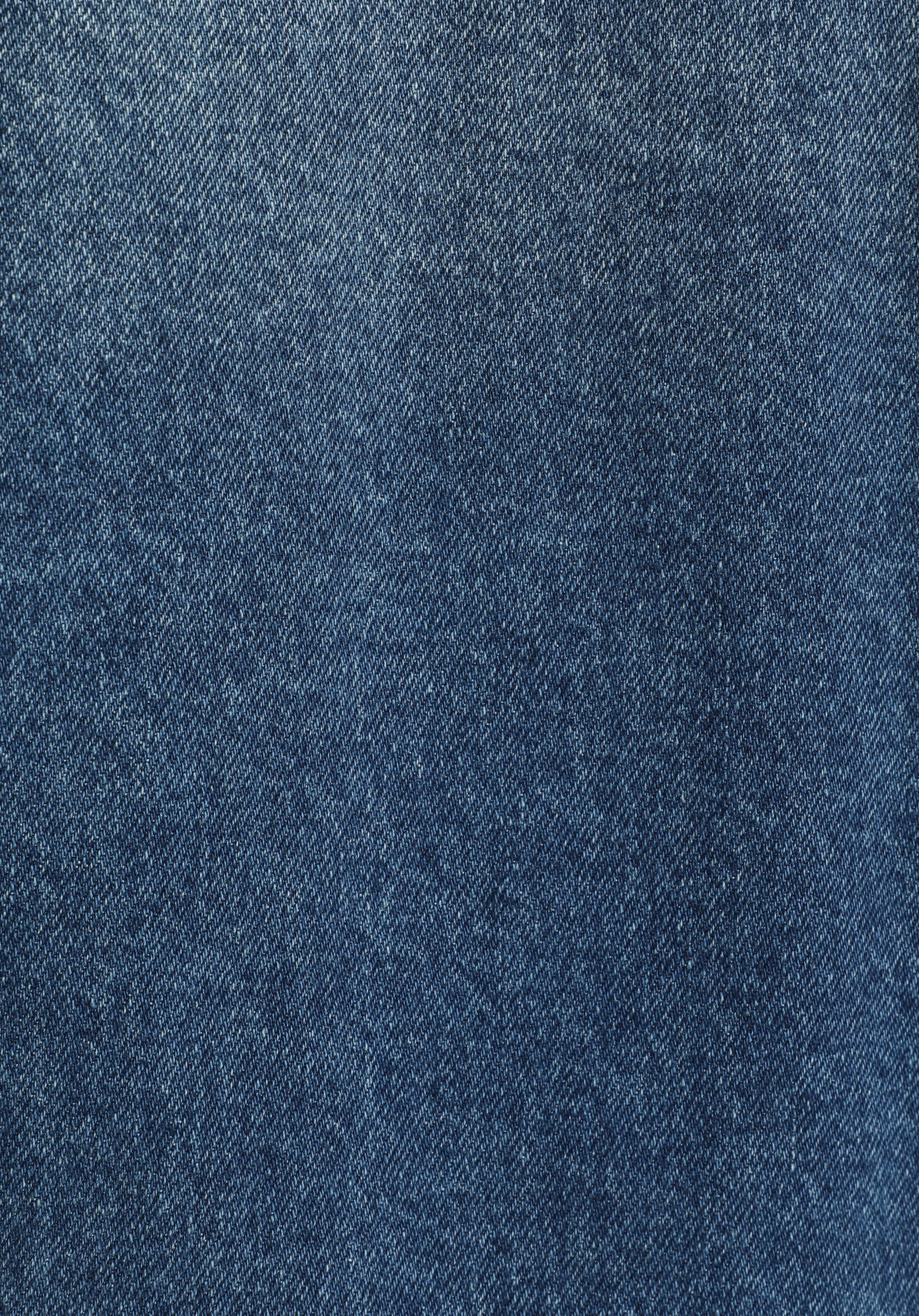 Regular Fit Düğmeli Astarsız  Erkek Mid İndigo Denim Ceket