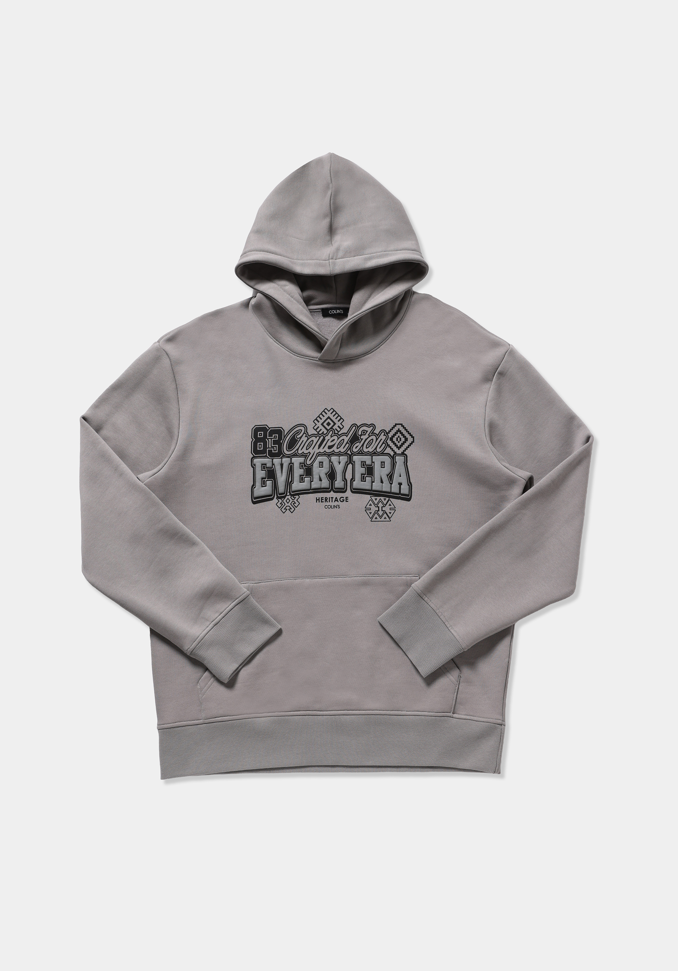 Relaxed Fit Kapüşonlu Düz Erkek Gri Sweatshirt