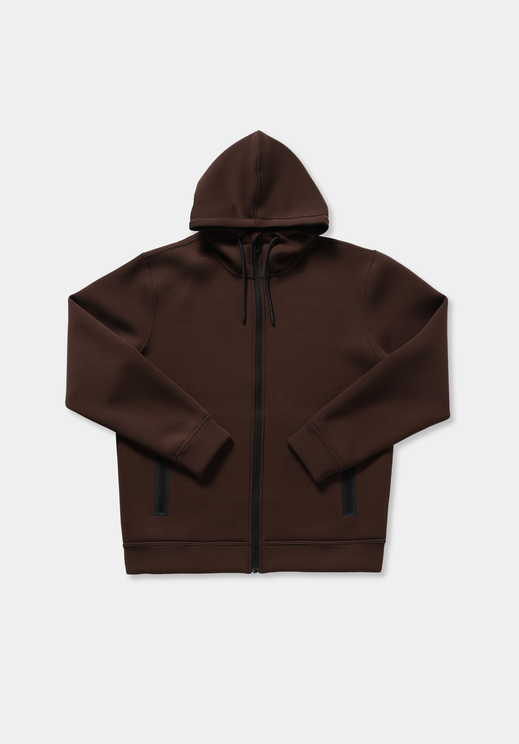 Regular Fit Kapüşonlu Düz Erkek Kahverengi Sweatshirt