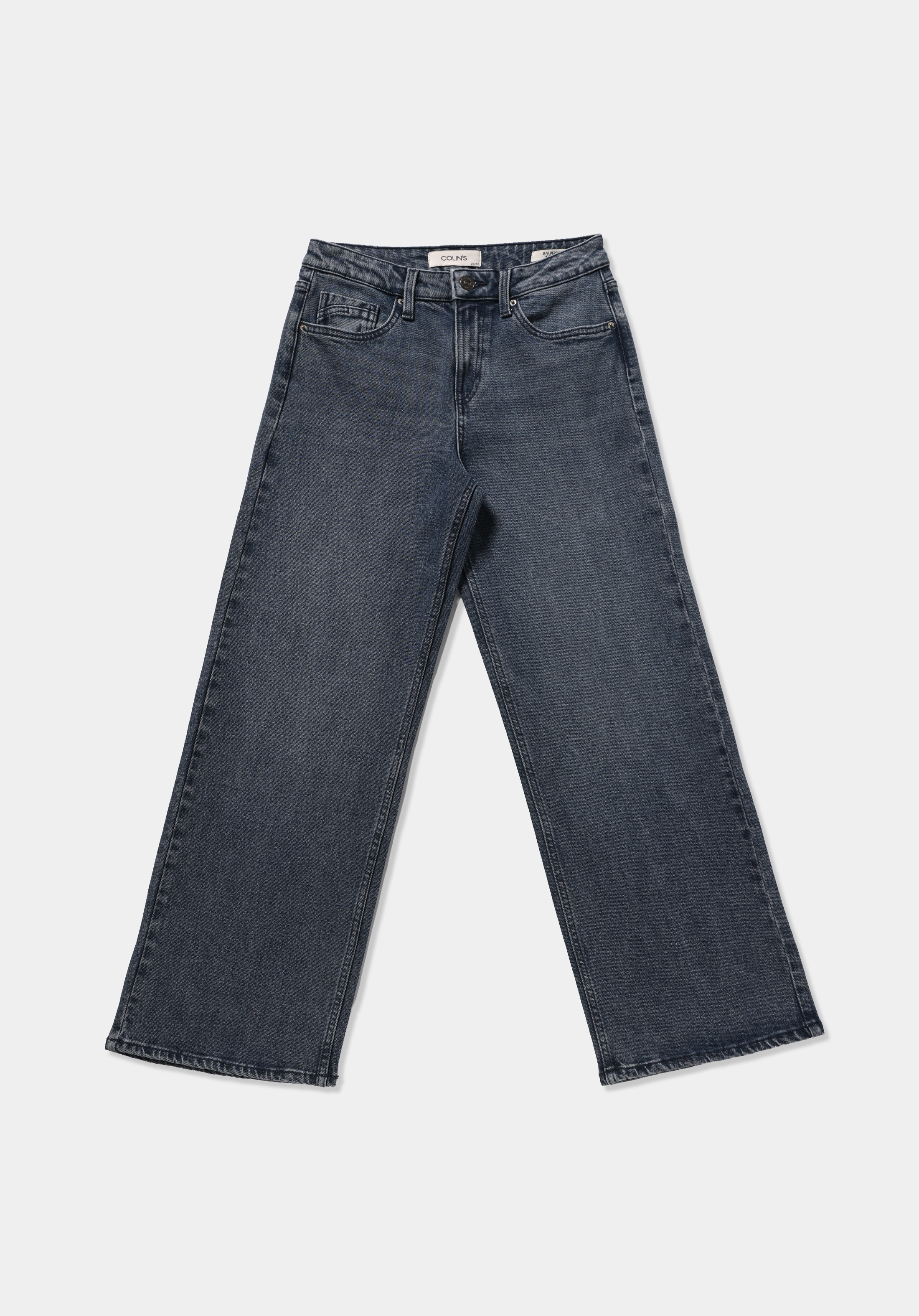 Wide Leg Fit   Kadın Blue Black Denim Jean Pantolon
