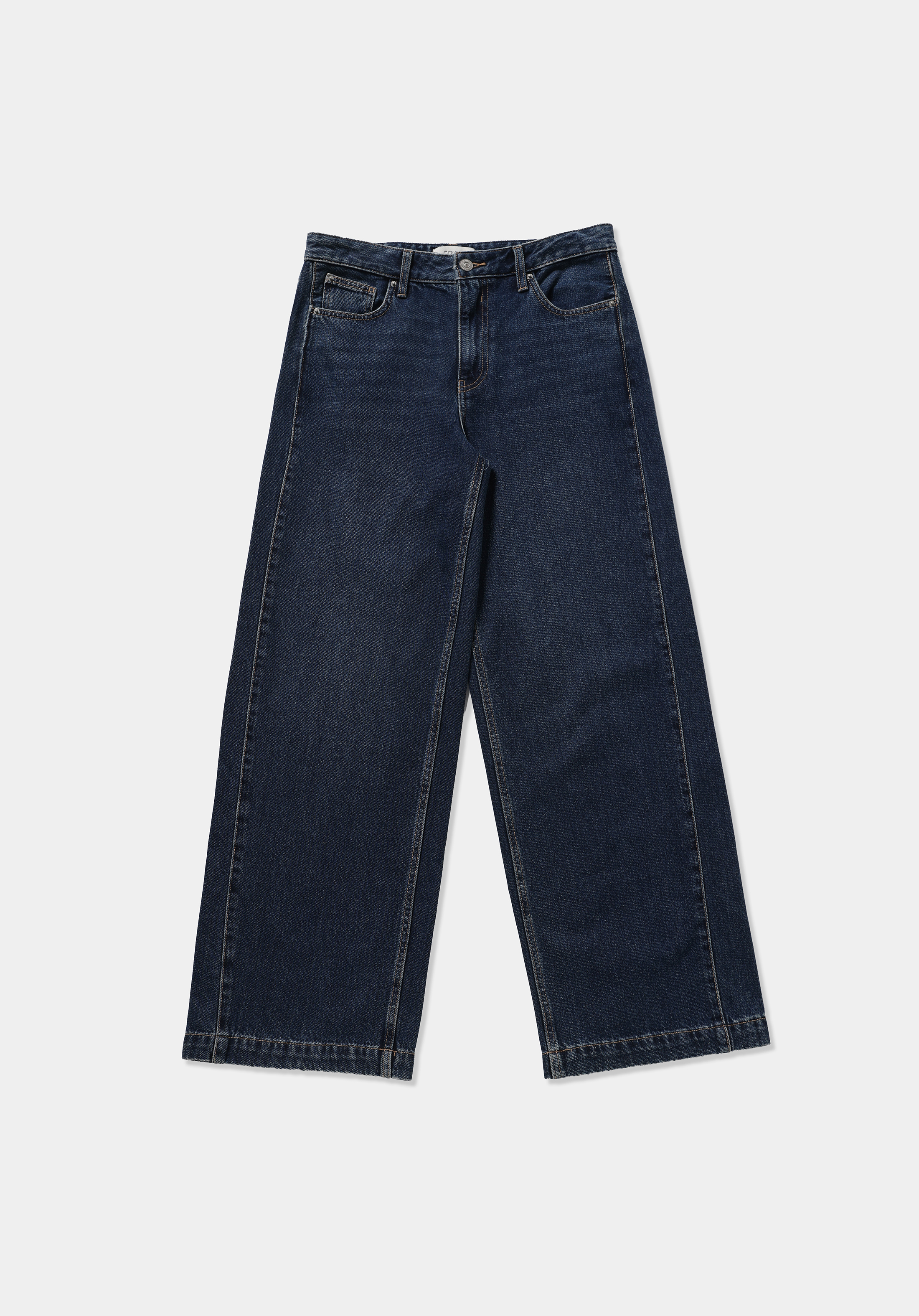 Baggy Wide Leg Fit   Kadın Dark İndigo Denim Jean Pantolon
