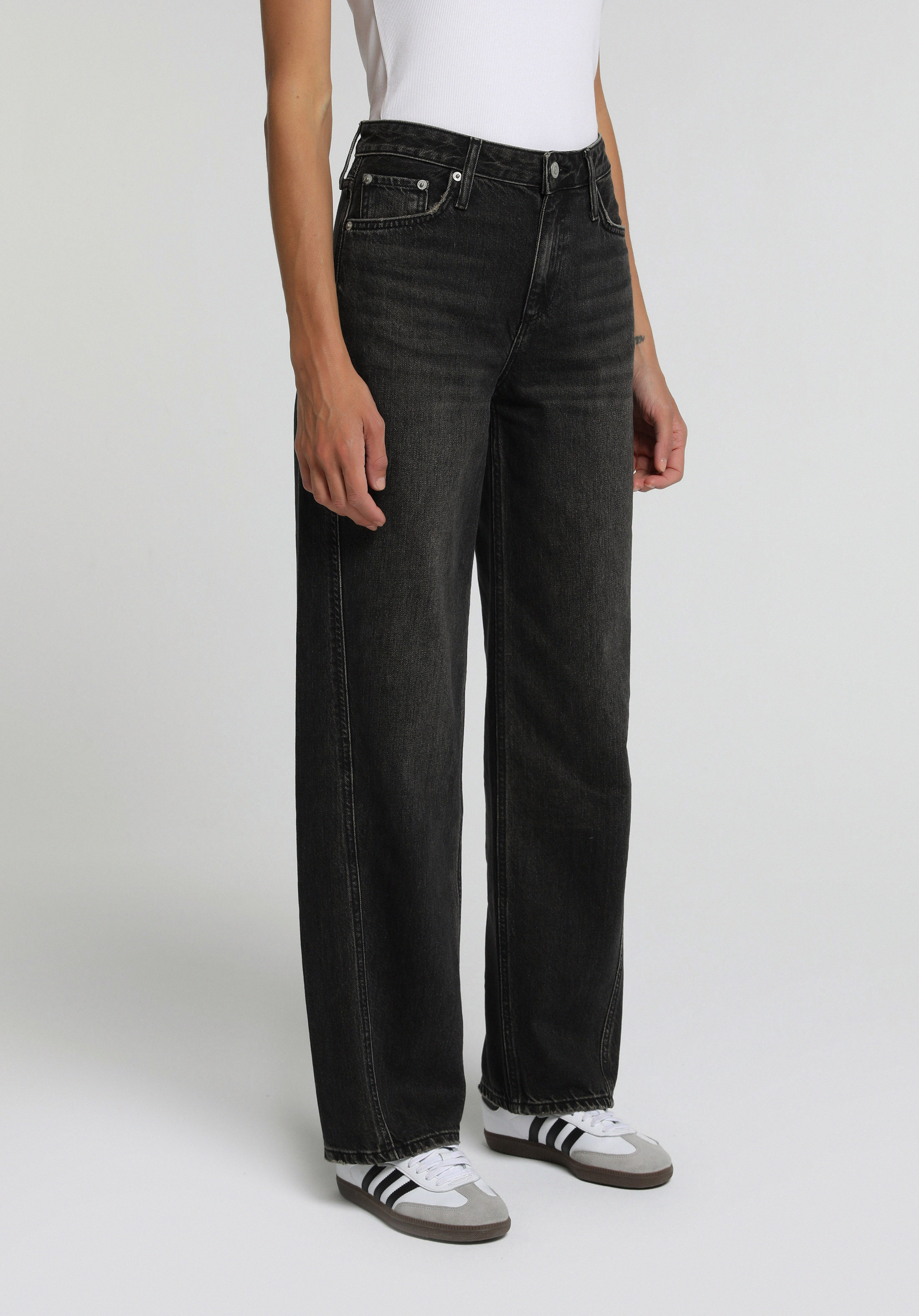 Baggy Fit   Kadın Over Dyed Denim Jean Pantolon
