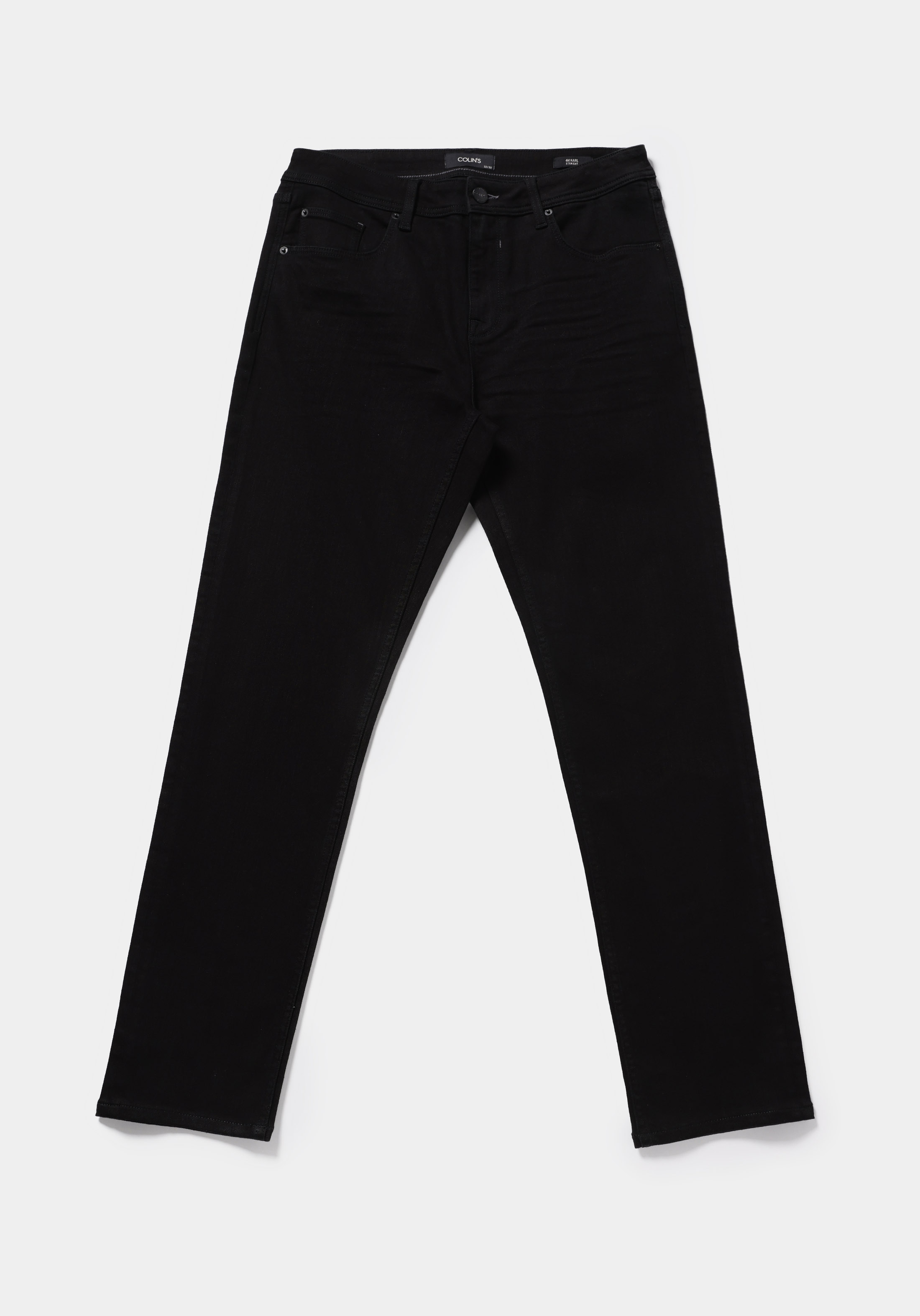 Straight Fit Düşük Bel Düz Paça Erkek Siyah Jean Pantolon