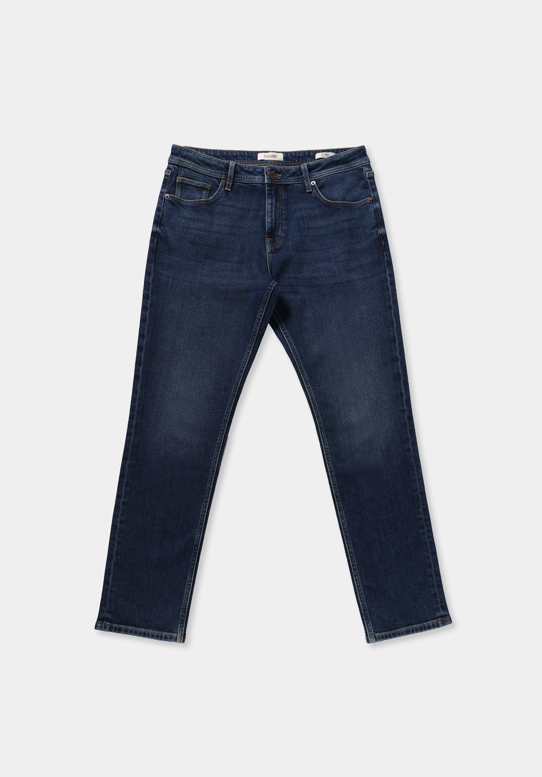 Slim Tapered Fit Orta Bel Daralan Paça Erkek Dark İndigo Denim Jean Pantolon