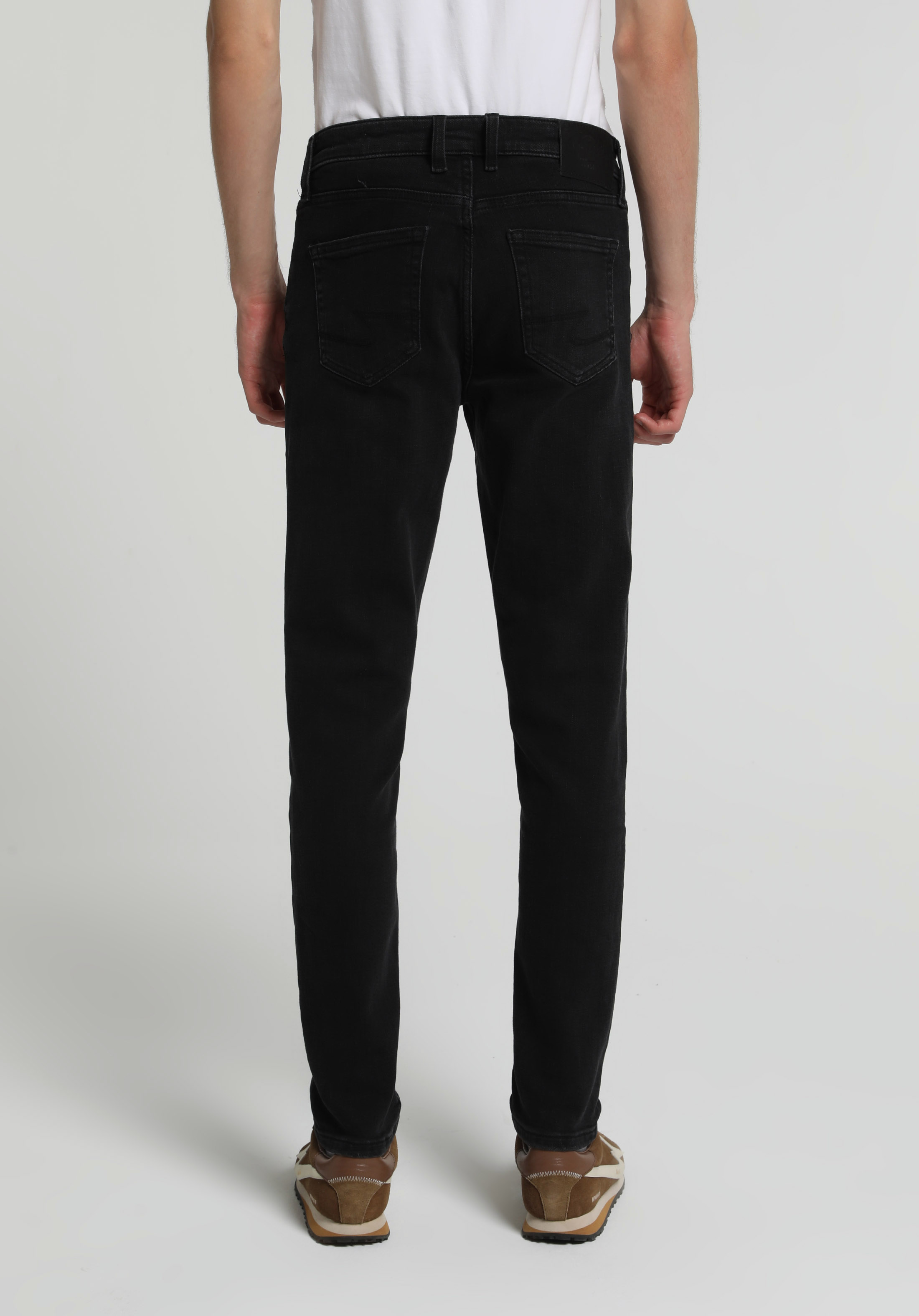 Slim Fit Düşük Bel Dar Paça Erkek Black Black Denim Jean Pantolon