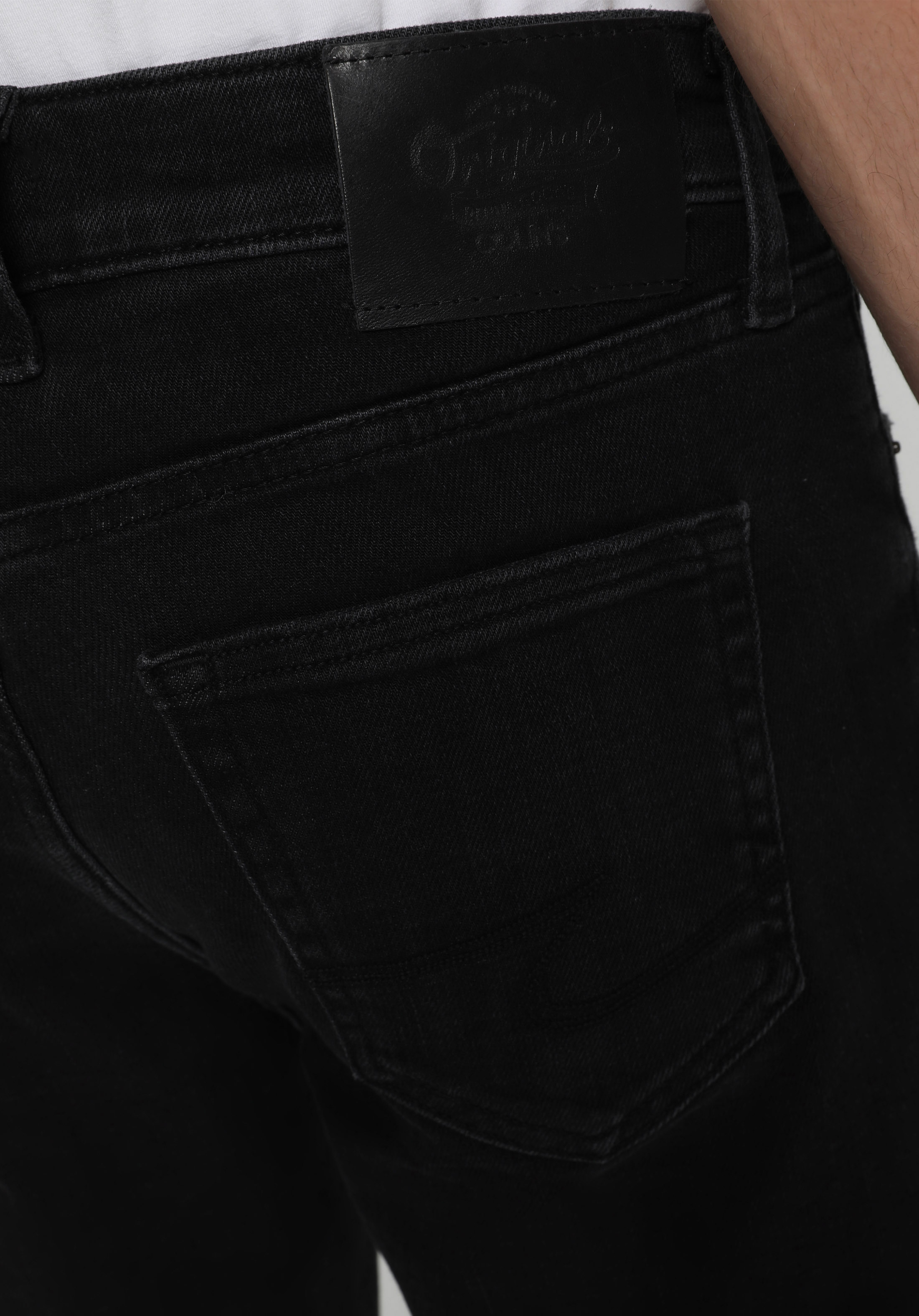 Slim Fit Düşük Bel Dar Paça Erkek Black Black Denim Jean Pantolon