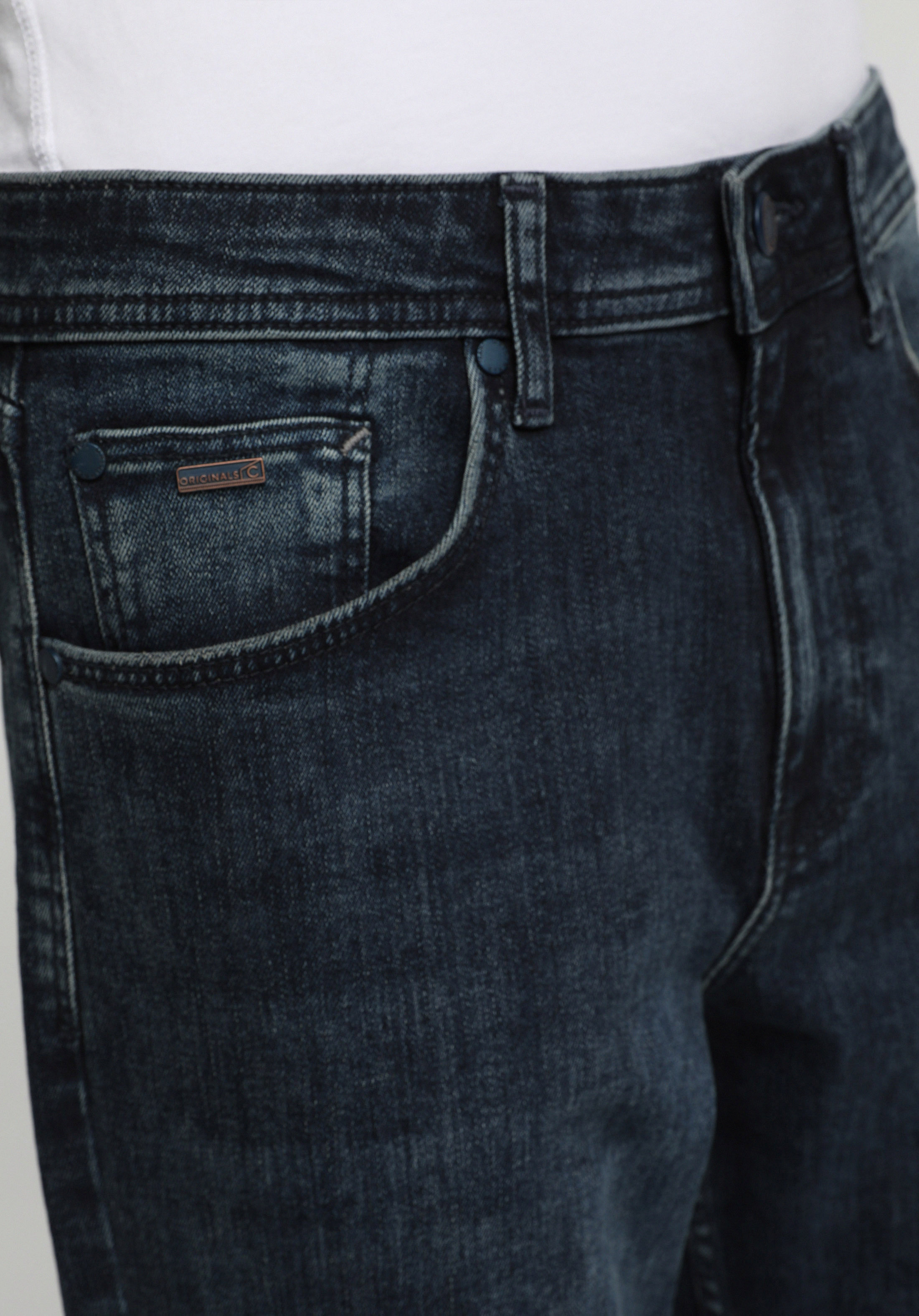 Loose Straight Fit   Erkek Blue Black Denim Jean Pantolon