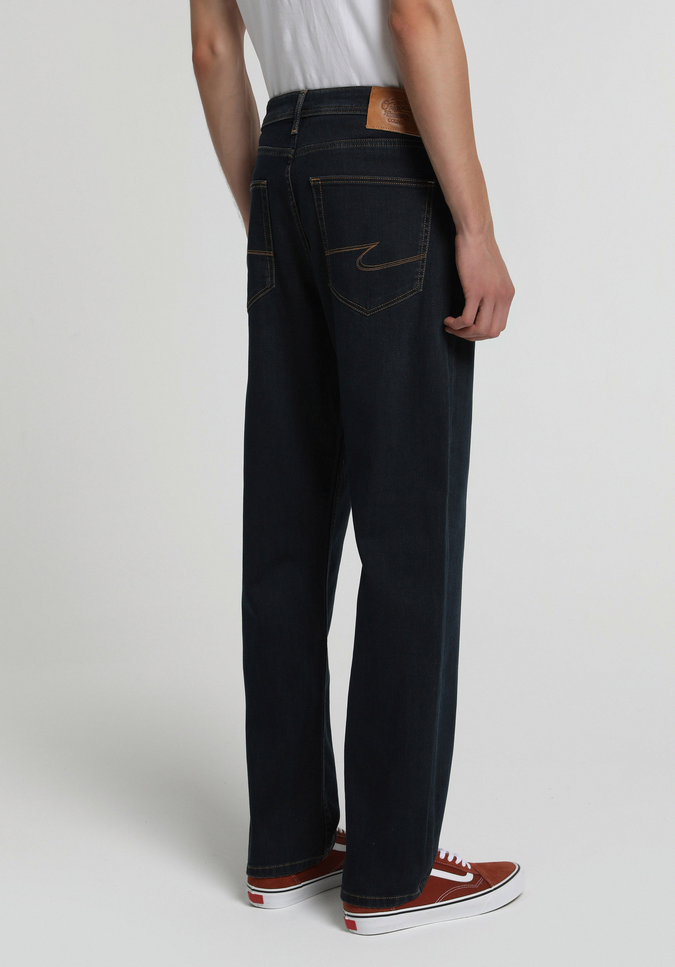 Relaxed Straight Fit   Erkek Blue Black Denim Jean Pantolon