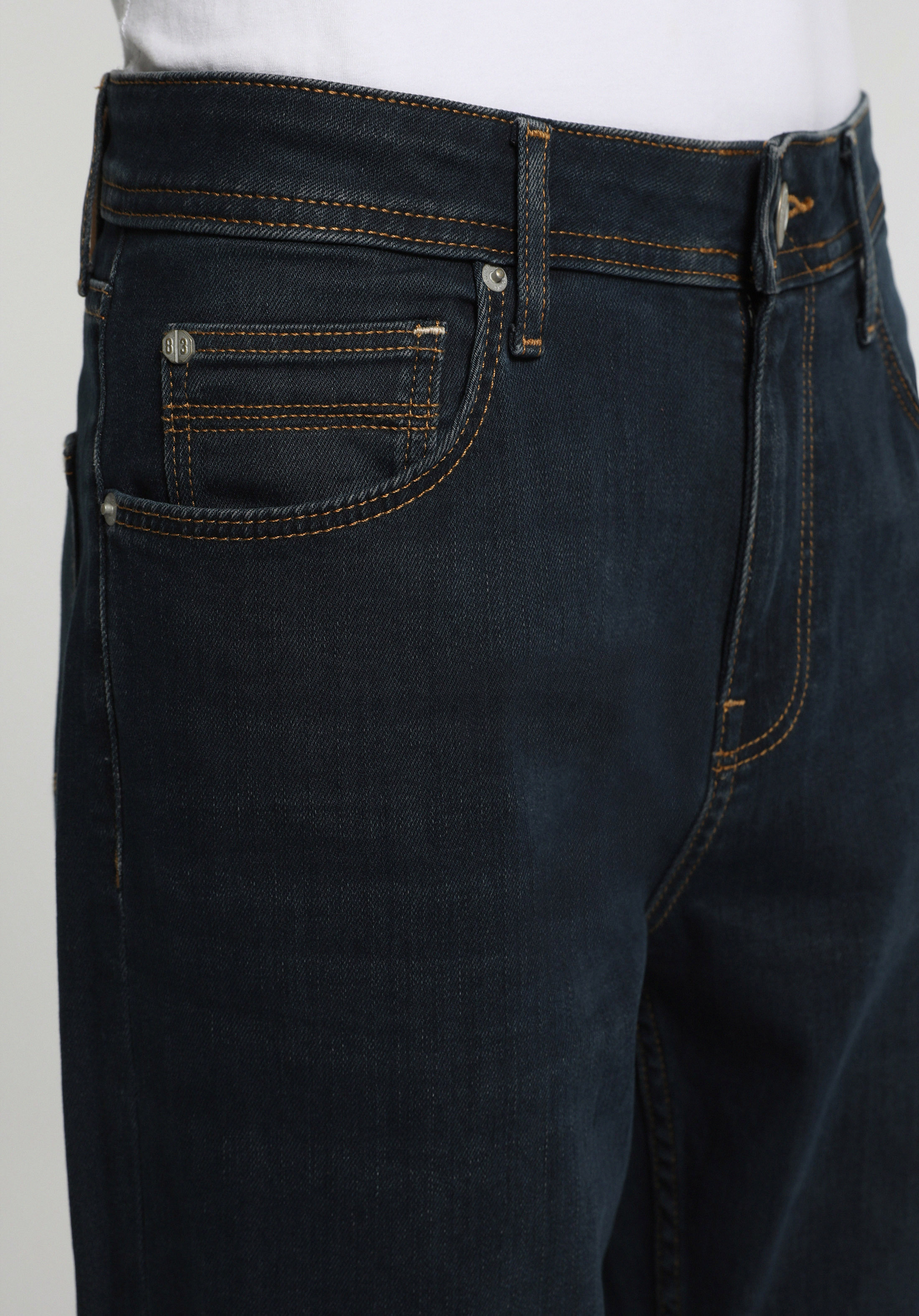 Relaxed Straight Fit   Erkek Blue Black Denim Jean Pantolon