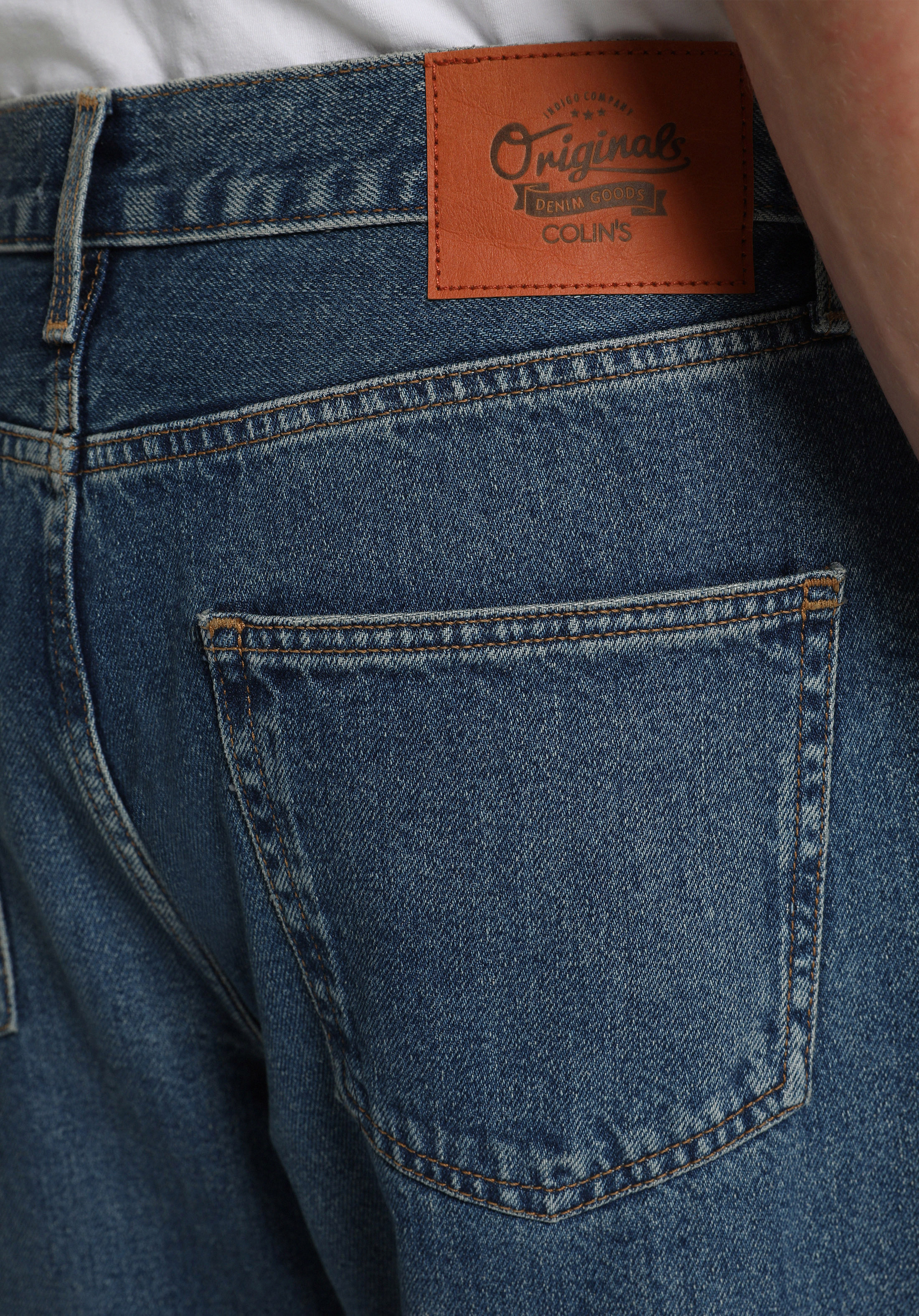 Baggy Fit   Erkek Mid İndigo Denim Jean Pantolon
