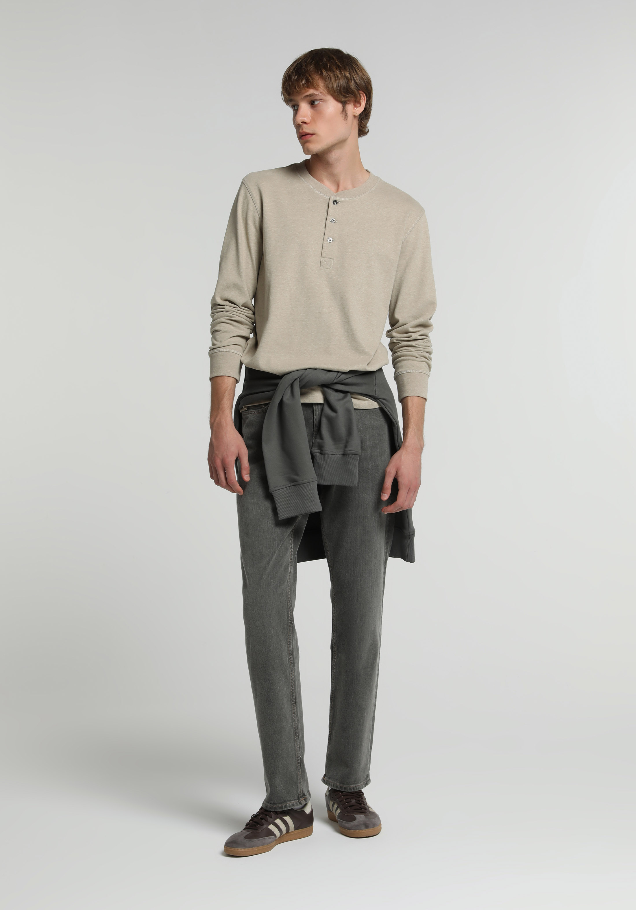 Relaxed Straight Fit   Erkek Over Dyed Denim Jean Pantolon