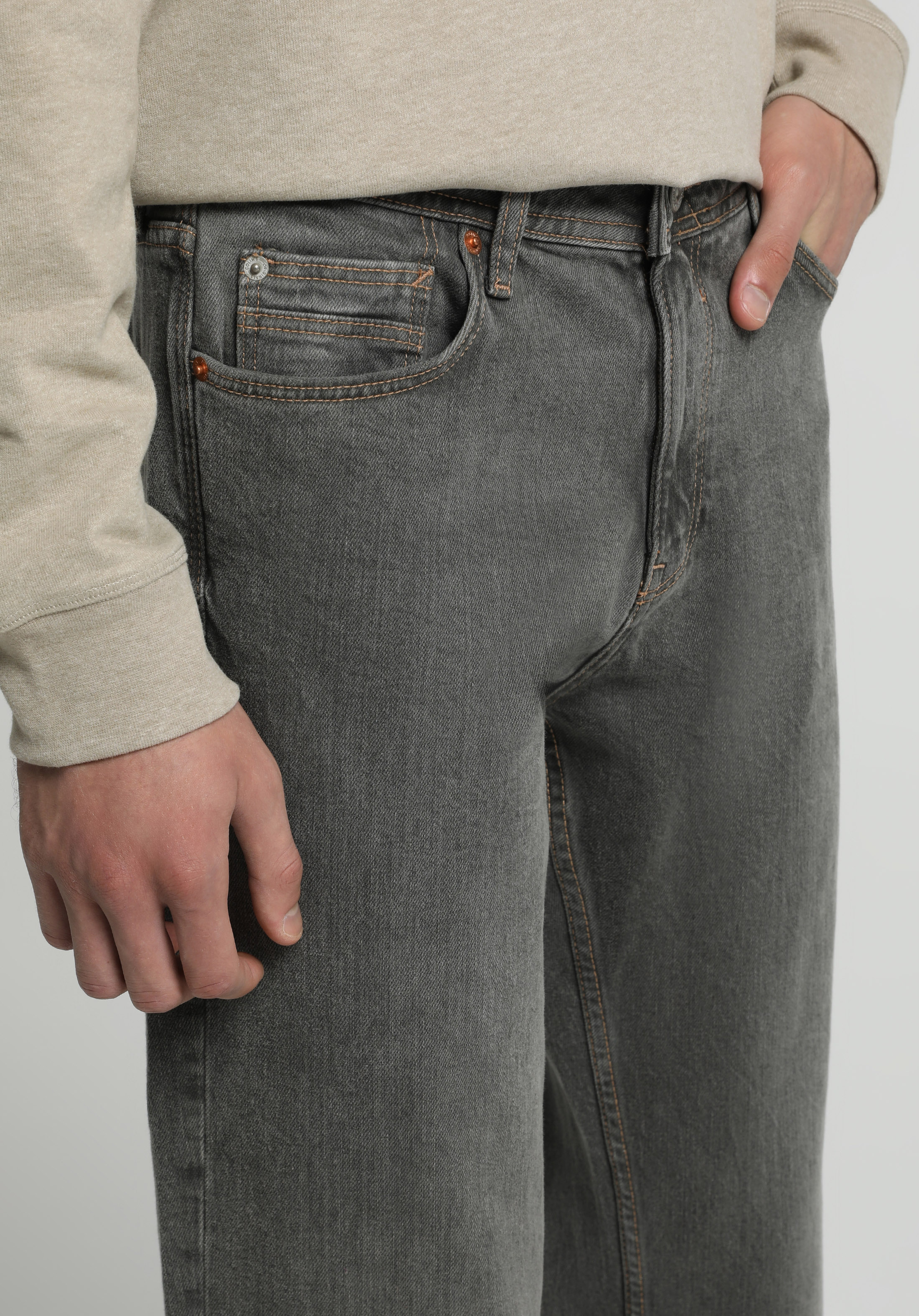 Relaxed Straight Fit   Erkek Over Dyed Denim Jean Pantolon