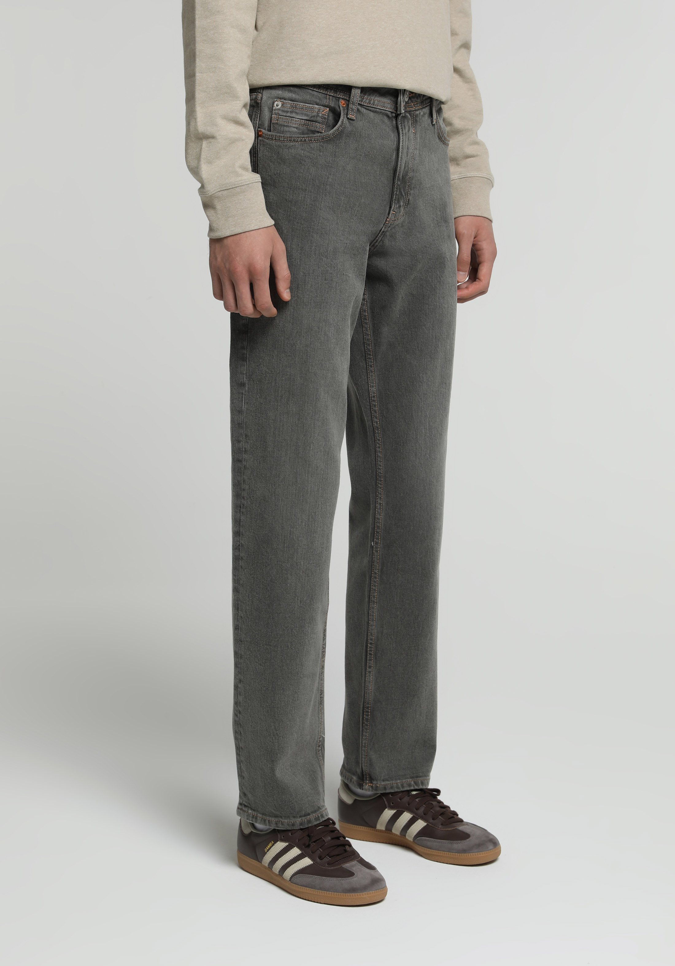 Relaxed Straight Fit   Erkek Over Dyed Denim Jean Pantolon