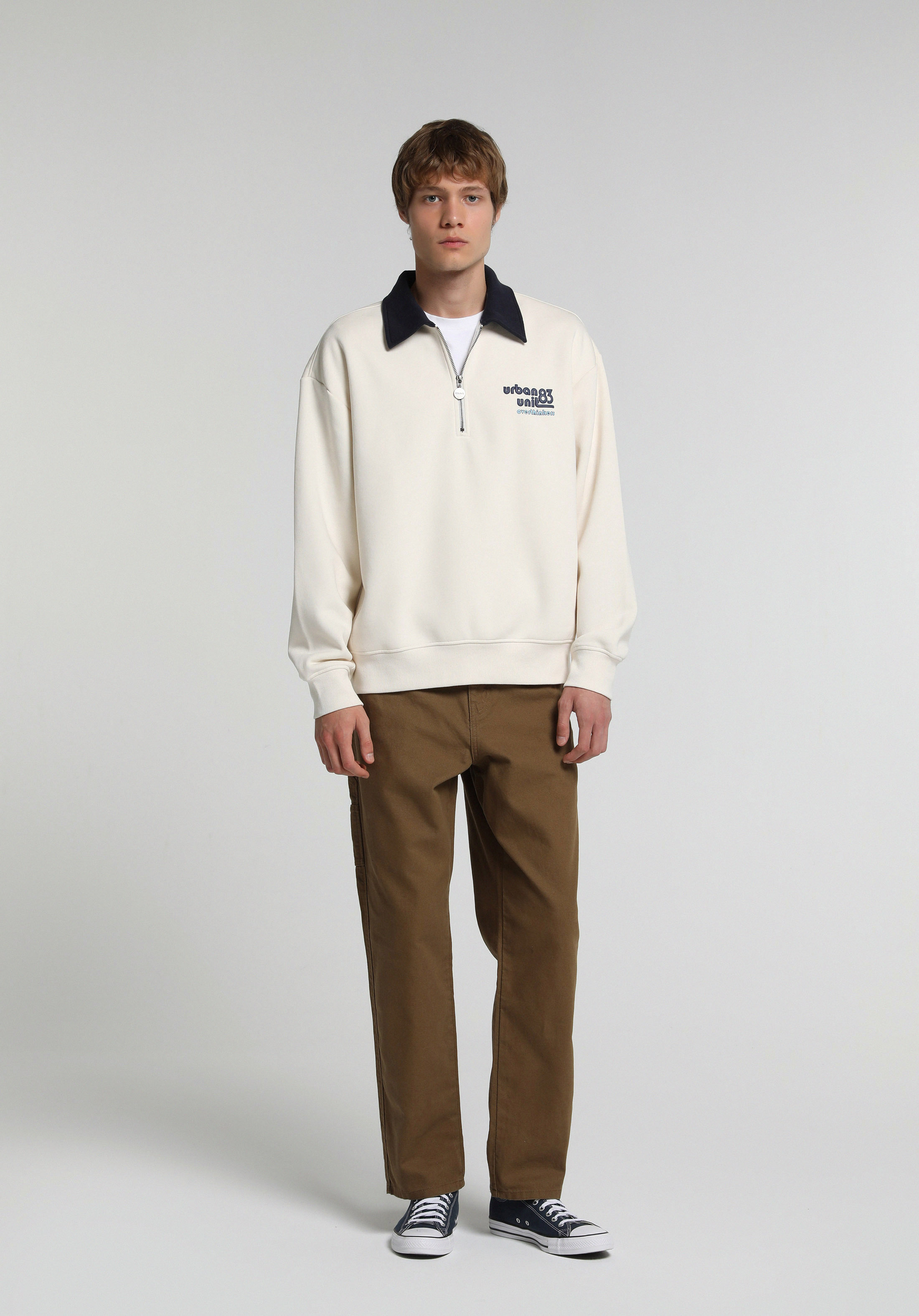Relaxed Fit Orta Bel Bol Paça Erkek Kahverengi  Pantolon