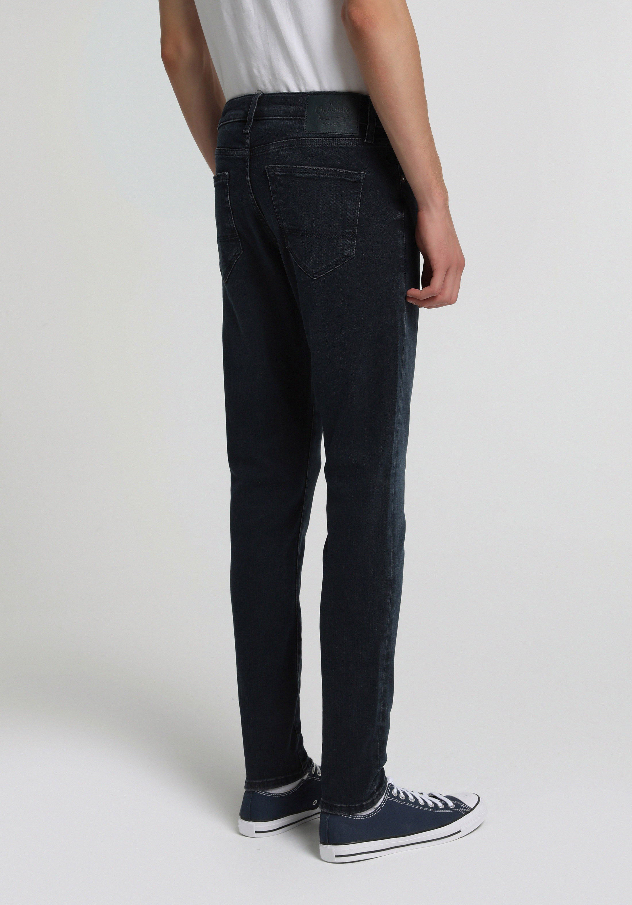 Slim Fit   Erkek Blue Black Denim Jean Pantolon
