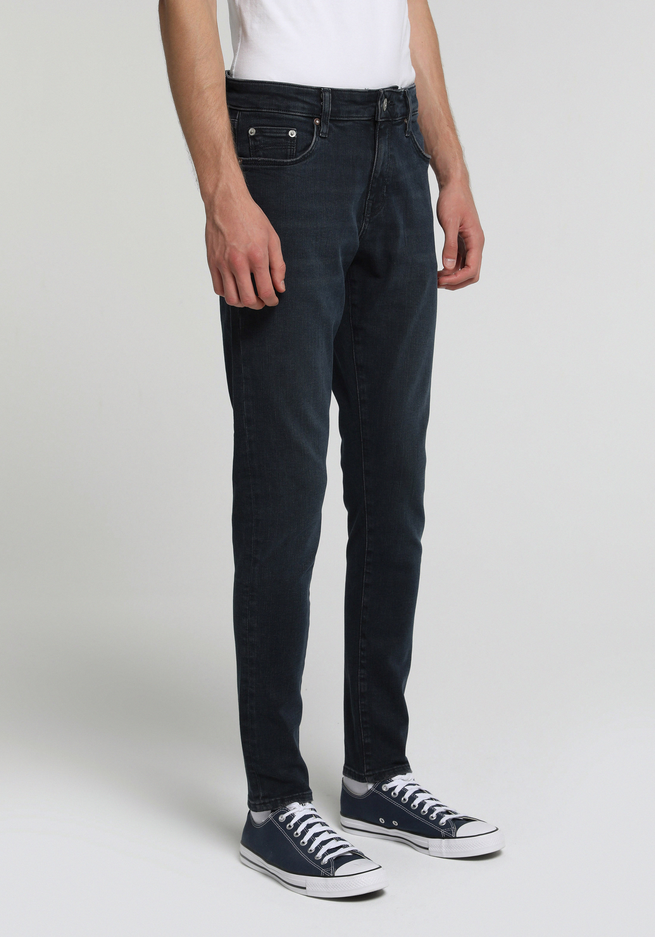 Slim Fit   Erkek Blue Black Denim Jean Pantolon