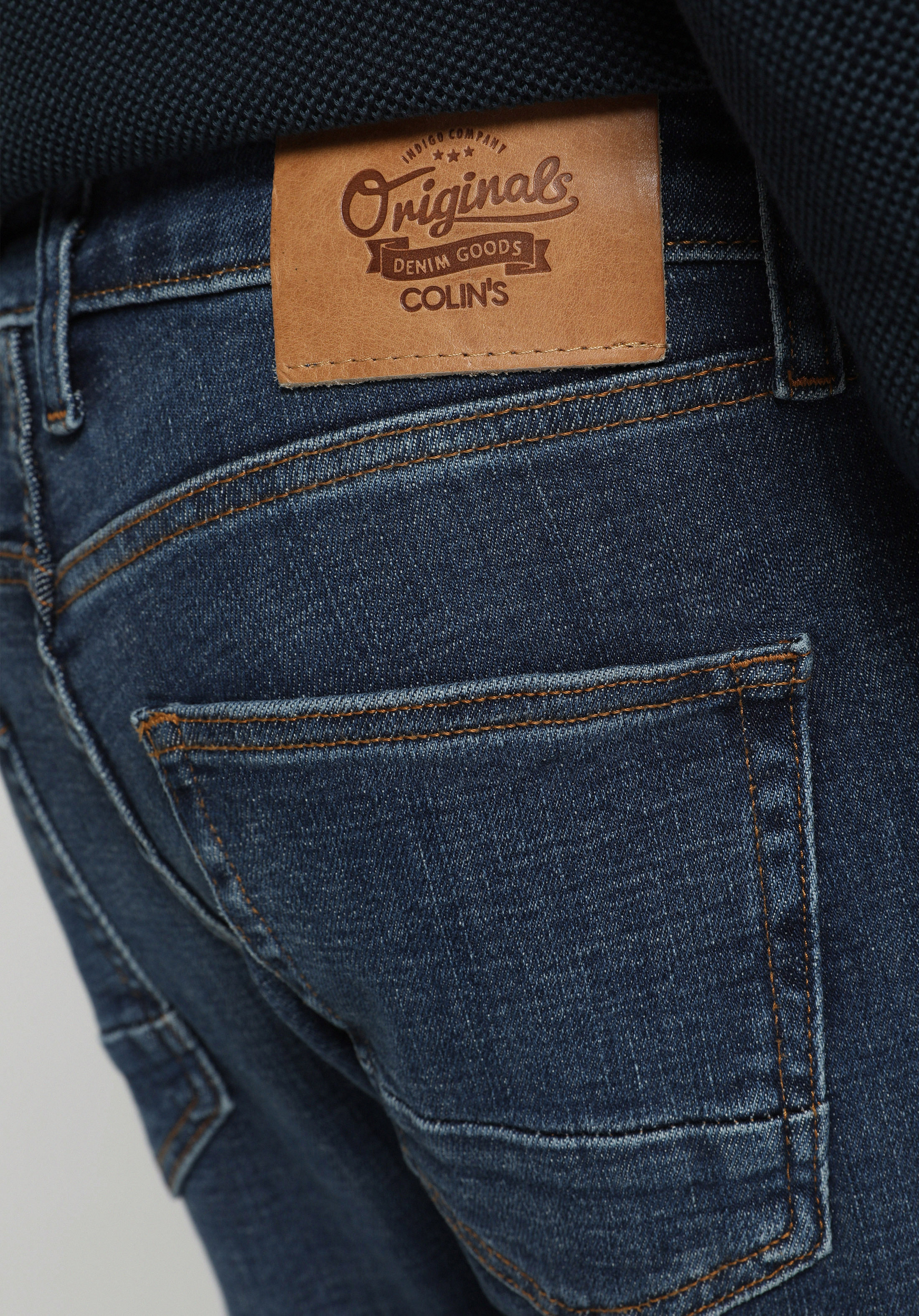 Slim Fit   Erkek Dark İndigo Denim Jean Pantolon