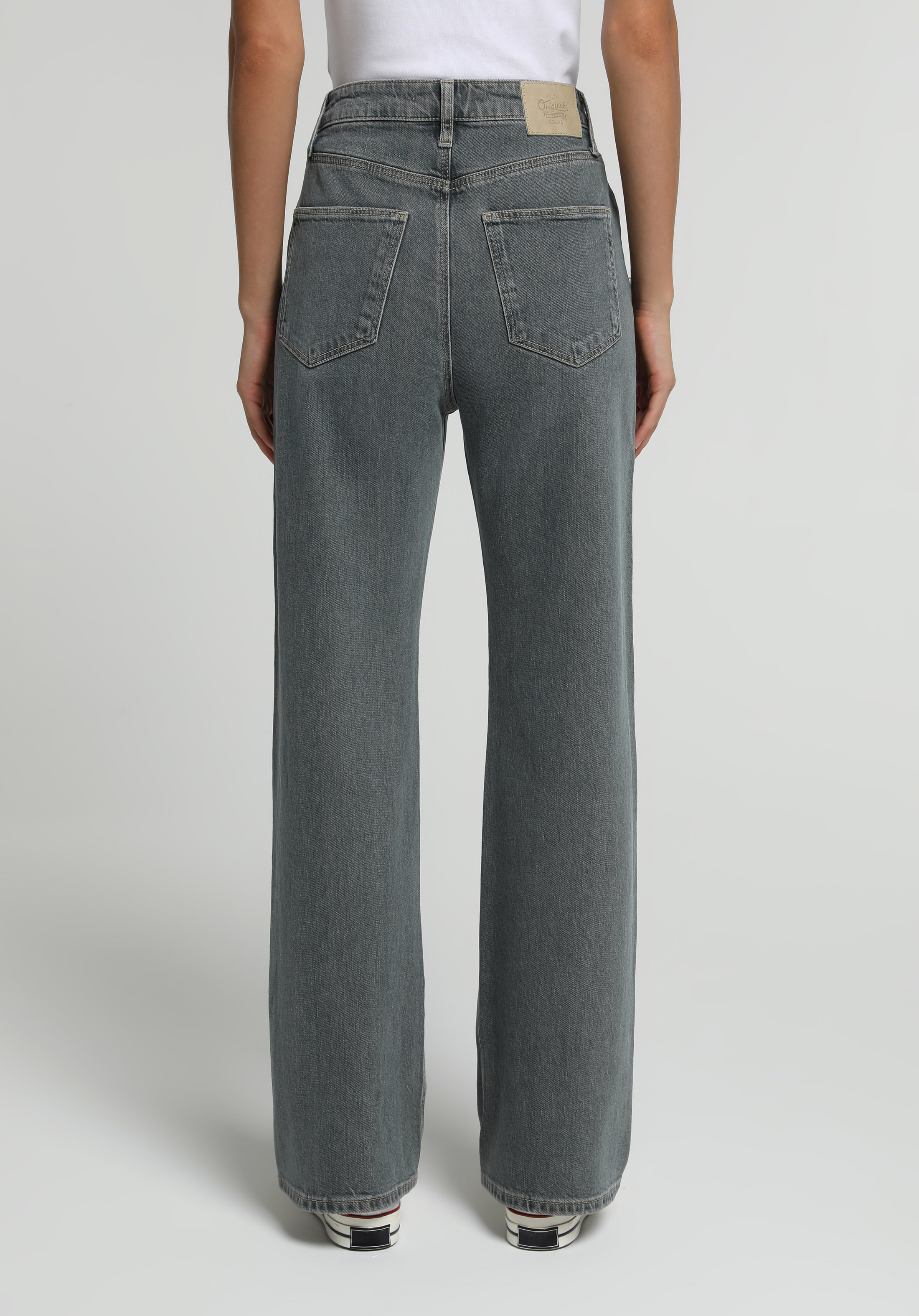 Loose Bootcut Fit   Kadın Over Dyed Denim Jean Pantolon
