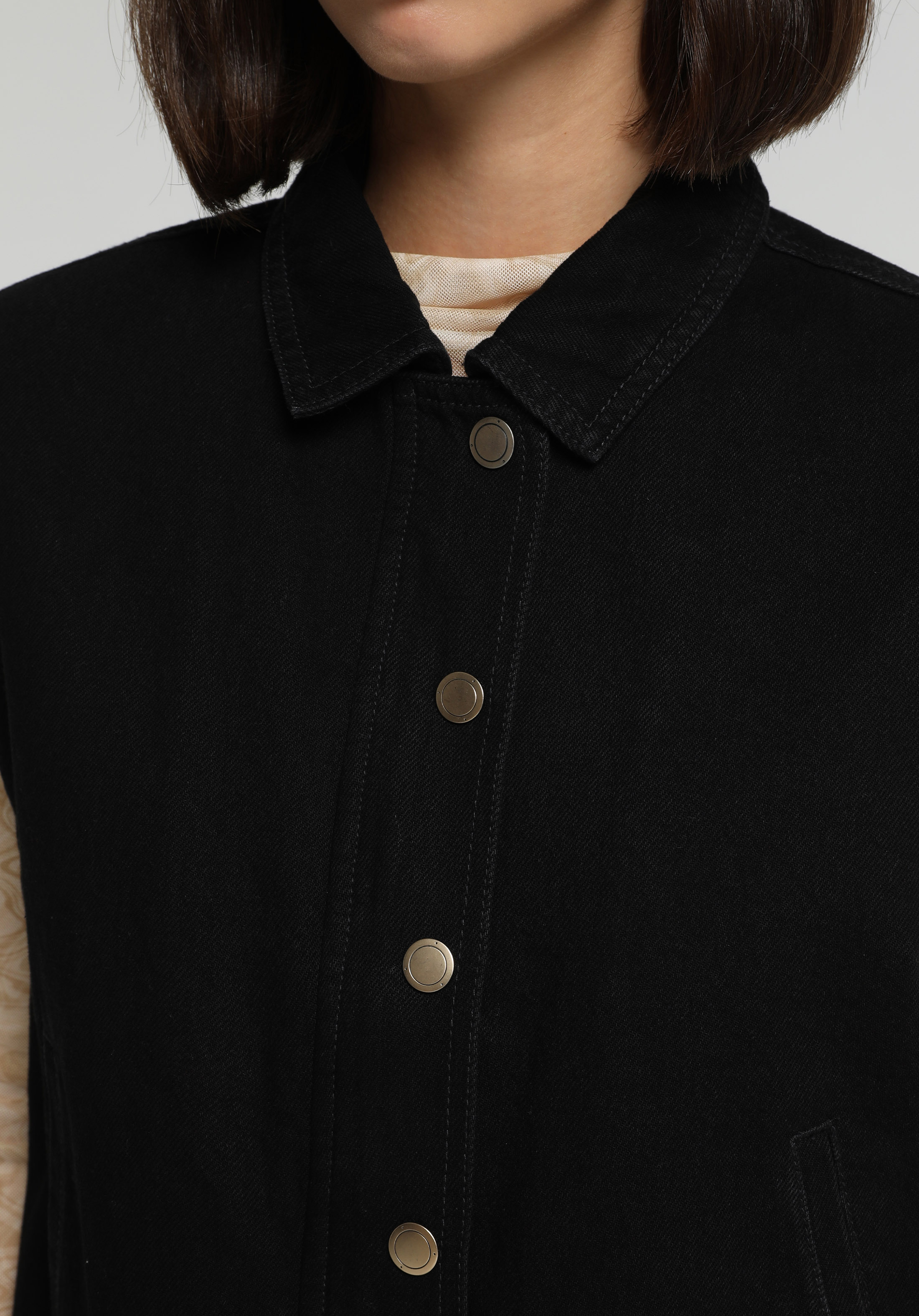 Regular Fit     Kadın Black Black Denim Yelek