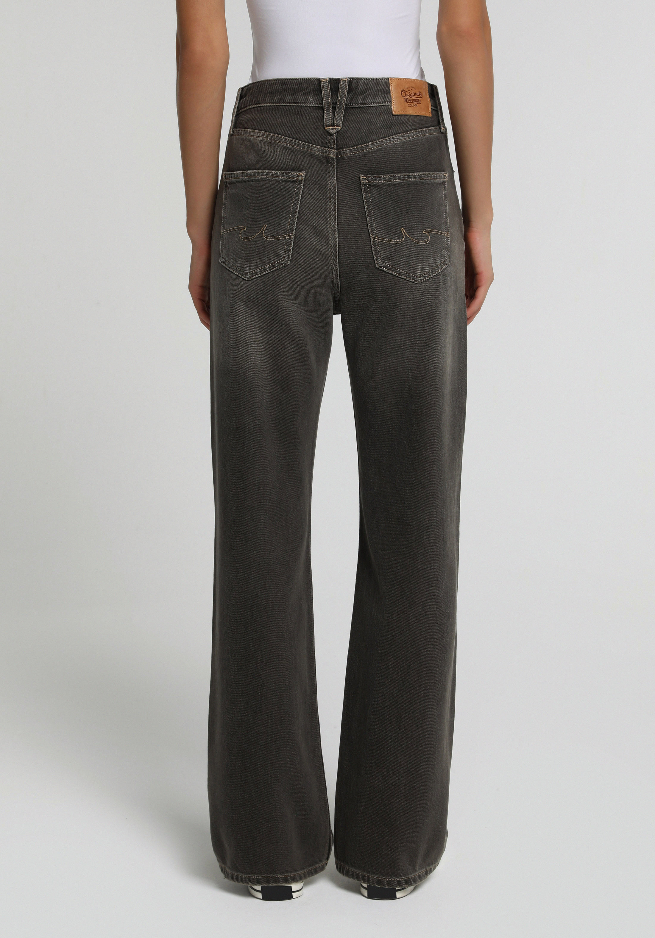 Loose Bootcut Fit   Kadın Over Dyed Denim Jean Pantolon